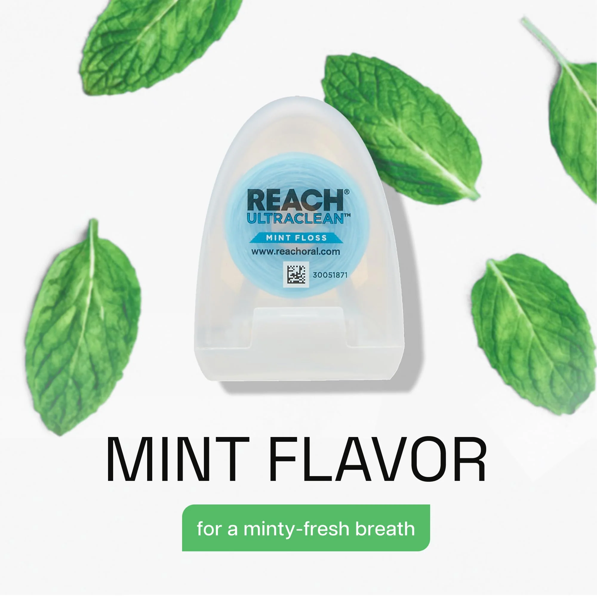 REACH Ultraclean Dental Floss, Mint, Plaque Remover for Teeth, Shred Resistant, Waxed, Easy on Gums & Teeth, Mint, Oral Care, PFAS Free, for Adults & Kids, 6 Pack, 30 yd - Image 9