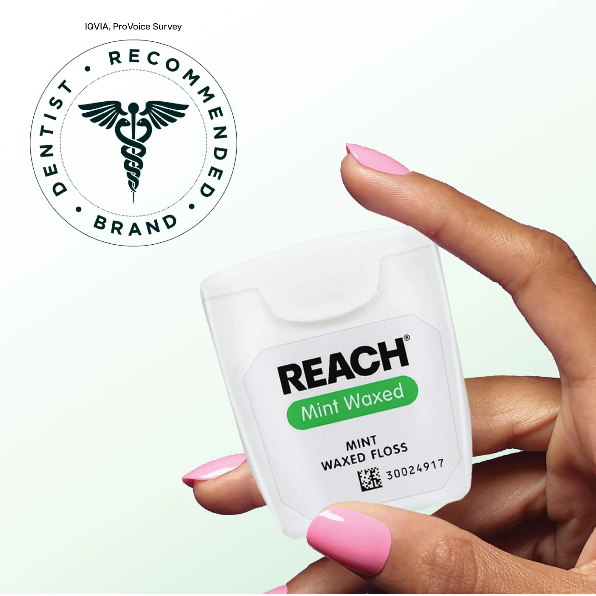 REACH Waxed Dental Floss, Mint, Plaque Remover for Teeth, Shred Resistant, Floss Slides Smoothly, Easy to Use, Waxed, Deep Cleaning Teeth, Oral Care, PFAS Free, for Adults & Kids, 1 Pack, 55 yd - Image 5