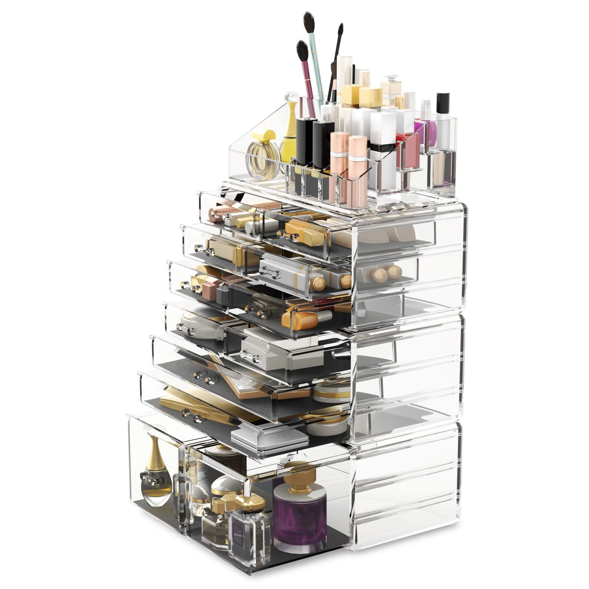 Readaeer Makeup Cosmetic Organizer Storage Drawers Display Boxes Case with 12 Drawers(Clear) - Image 7