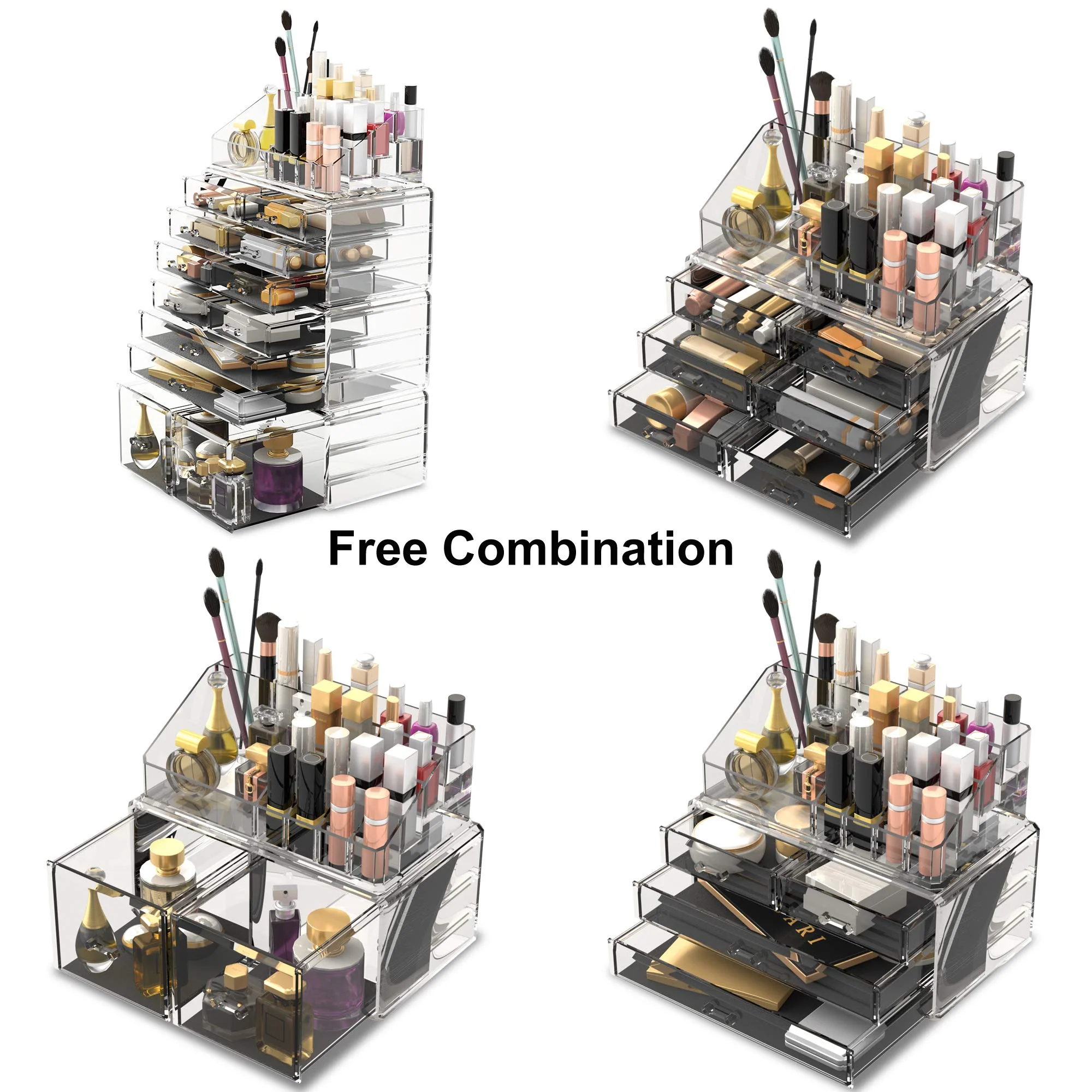 Readaeer Makeup Cosmetic Organizer Storage Drawers Display Boxes Case with 12 Drawers(Clear) - Image 9