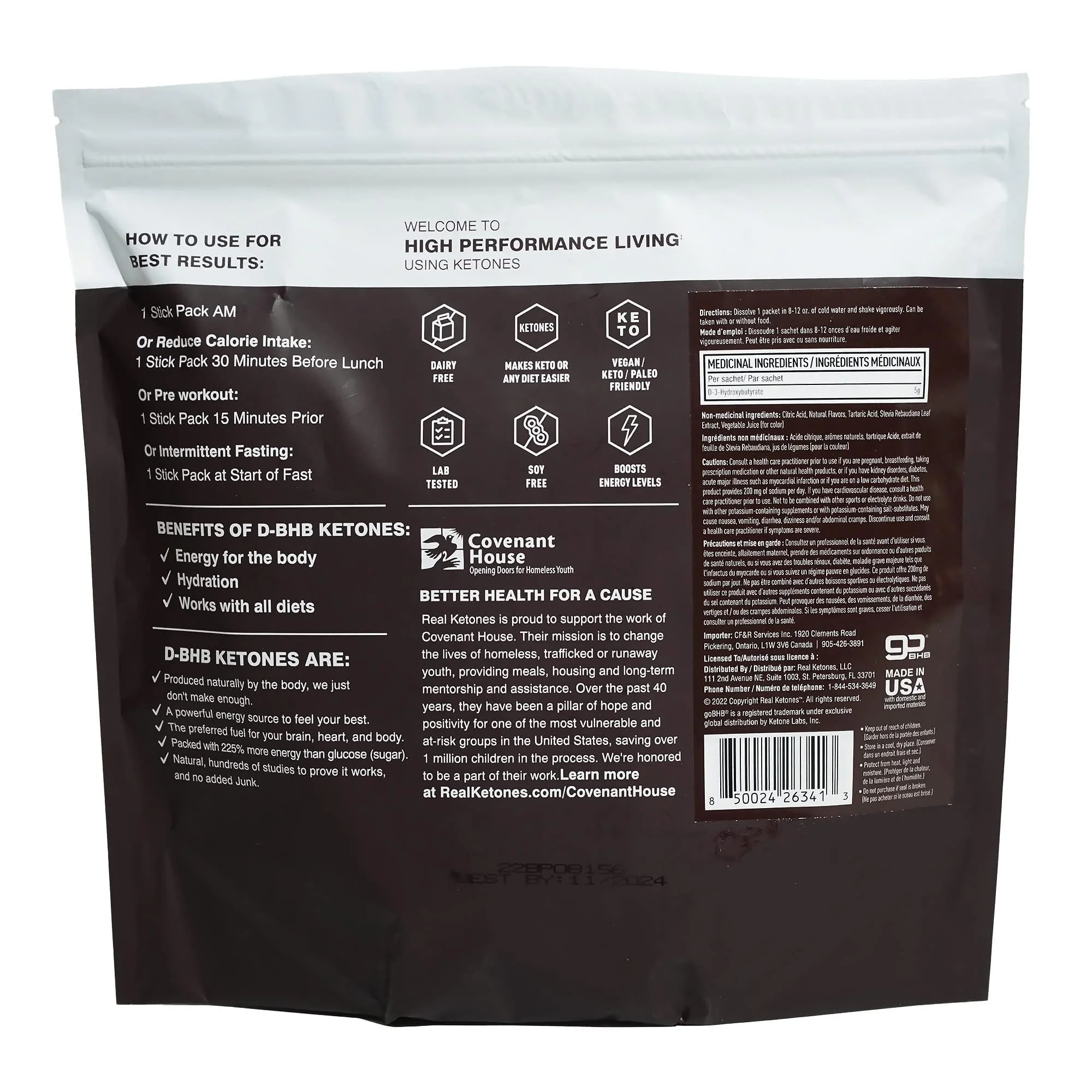 Real Ketones BHB Exogenous Ketones Drink Mix Packets Keto Electrolytes Powder Packets No Sugar with 4 Main Fasting Electrolytes Plus Hydrating Patented Keto BHB - 30 Count Black Cherry - Image 2