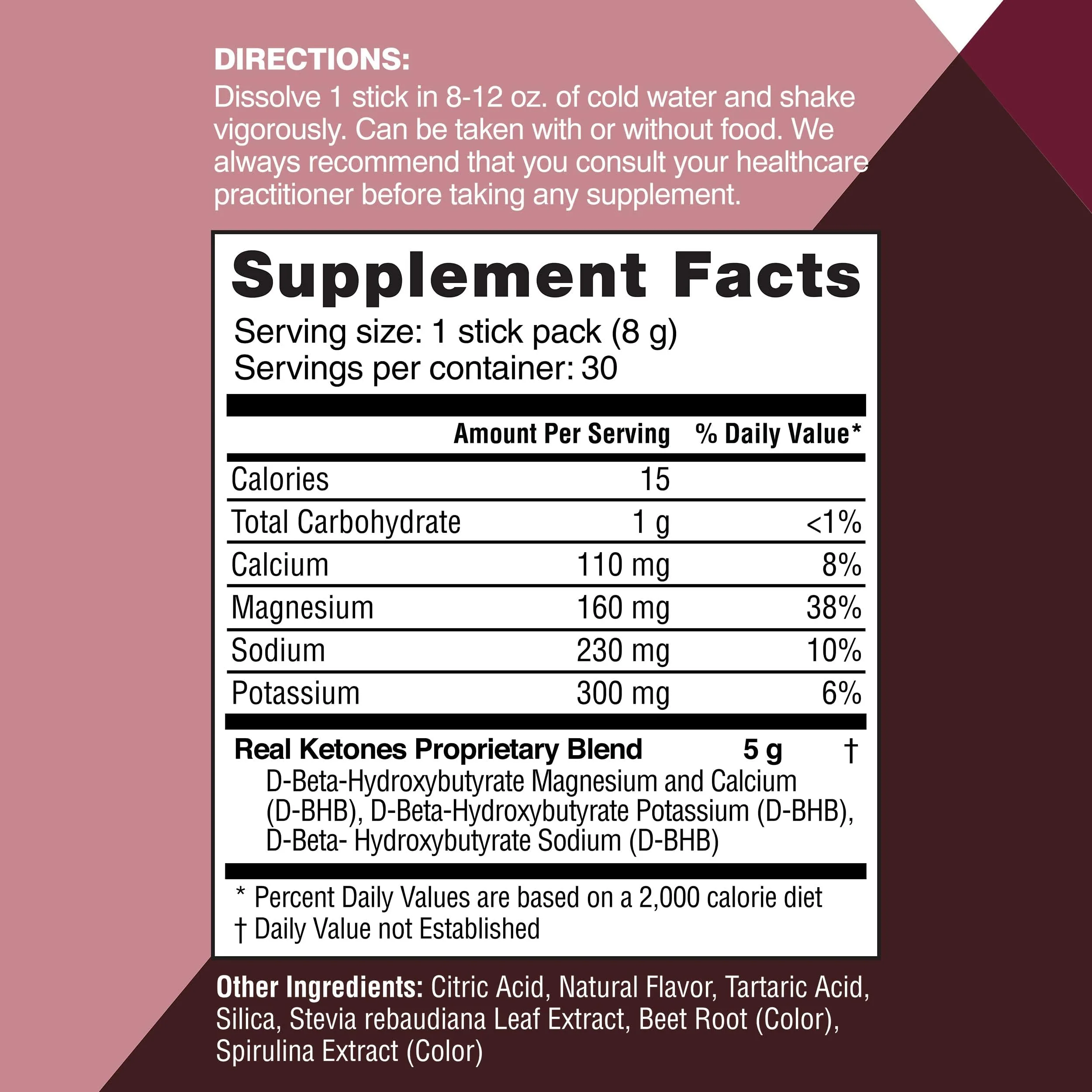 Real Ketones BHB Exogenous Ketones Drink Mix Packets Keto Electrolytes Powder Packets No Sugar with 4 Main Fasting Electrolytes Plus Hydrating Patented Keto BHB - 30 Count Black Cherry - Image 3