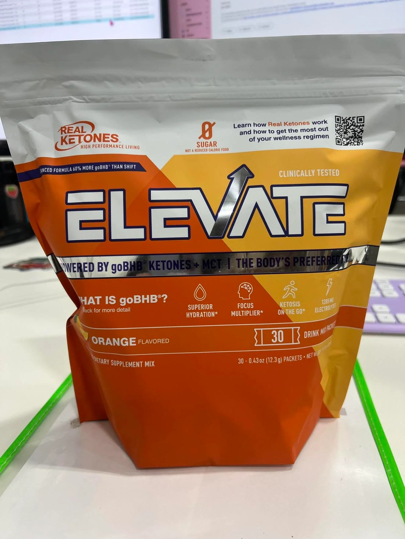 Real Ketones MCT & BHB Exogenous Ketones Drink Mix Packets Elevate Keto Electrolytes Powder Packets No Sugar with 4 Main Electrolytes Plus Hydrating Proprietary Keto BHB - 30 Pack Orange - Image 4