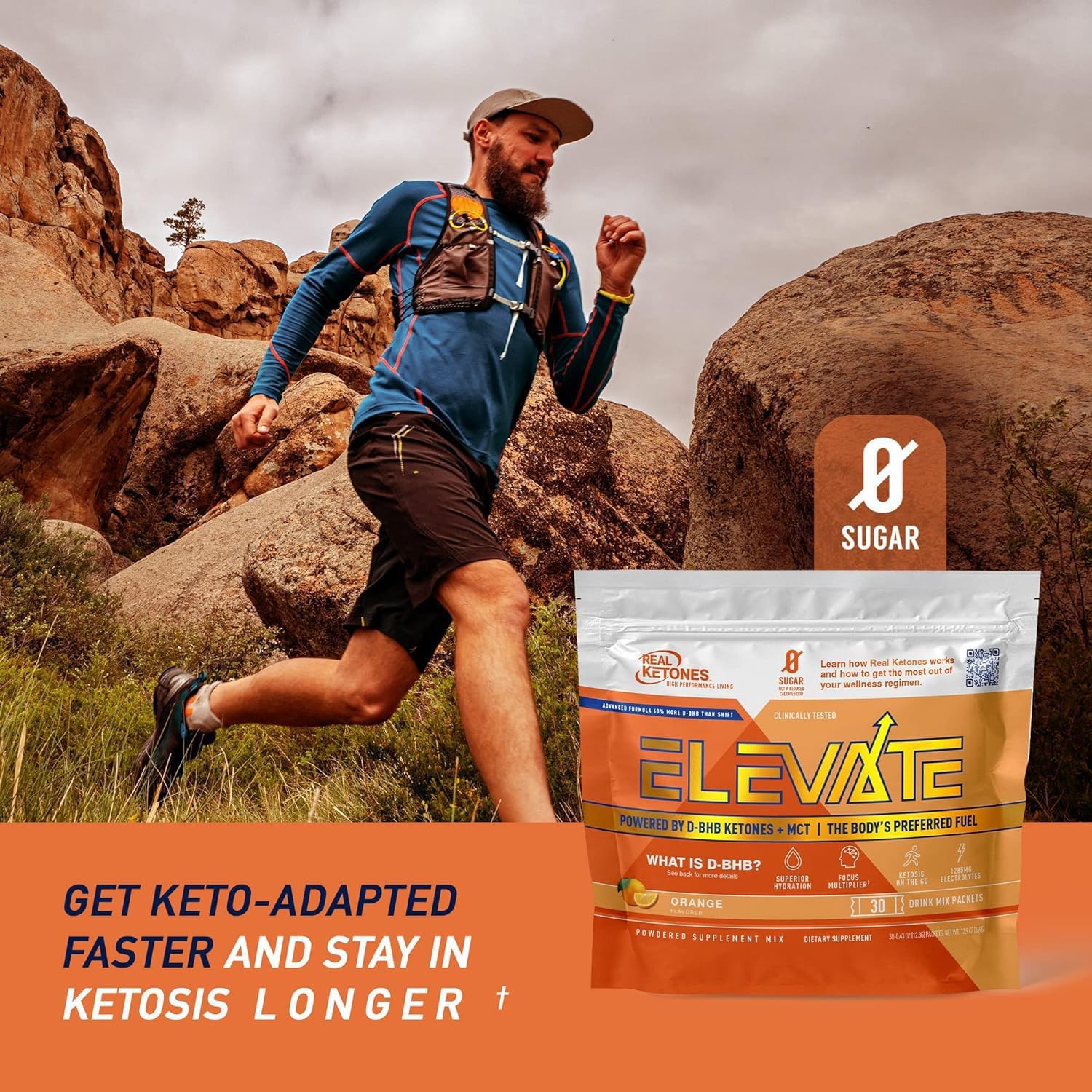 Real Ketones MCT & BHB Exogenous Ketones Drink Mix Packets Elevate Keto Electrolytes Powder Packets No Sugar with 4 Main Electrolytes Plus Hydrating Proprietary Keto BHB - 30 Pack Orange - Image 7