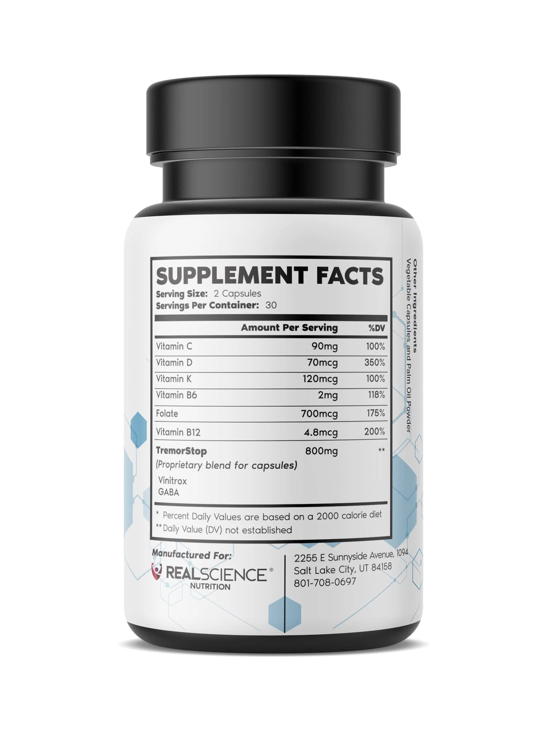 Real Science Tremor Miracle Capsules – Tremor Relief Supplement and Hand Tremor Aids for Adults – with TremorStop Blend, GABA, and Vitamins for Neurotransmission Support – Made in USA, 60 Caps - Image 2