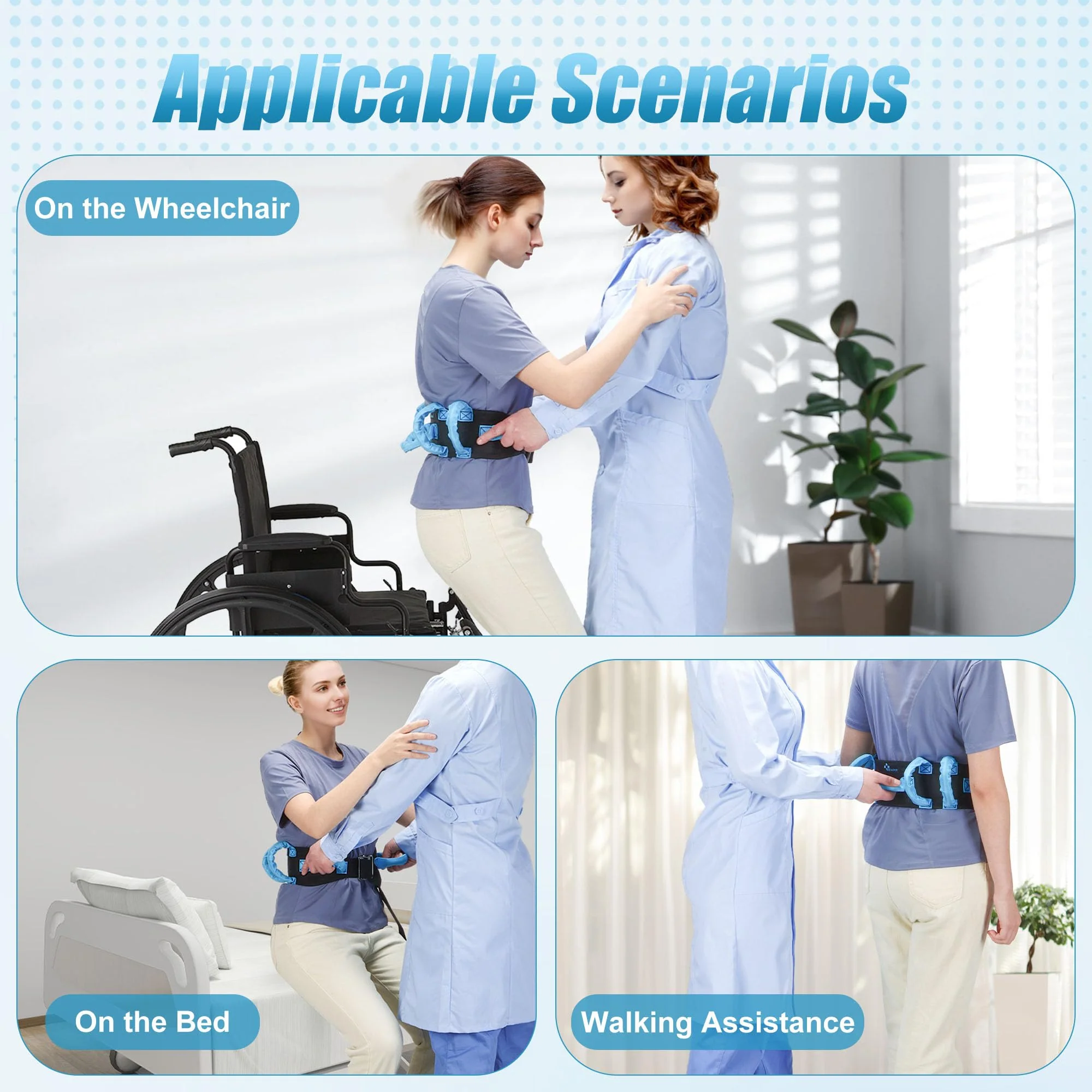 REAQER Gait Belt Transfer Belts for Lifting Seniors Walking and Standing Assist Aid for Bariatric, Elderly, Handicap, Occupational & Physical TherapyCaregiver Nurse Therapist - Image 7