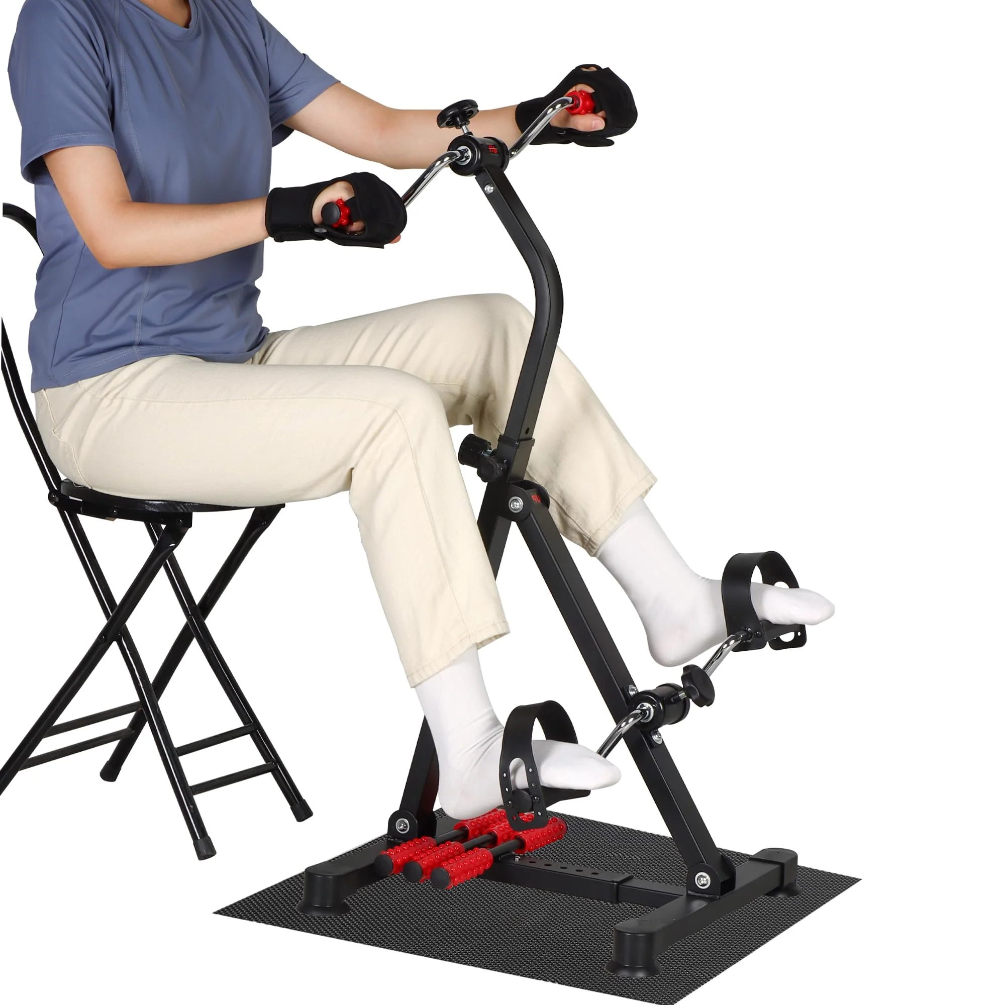 REAQER Pedal Exerciser Bike Hand Arm Leg and Knee Stroke Recovery Equipment for Seniors, Elderly physical therapy sit exercise - Image 2