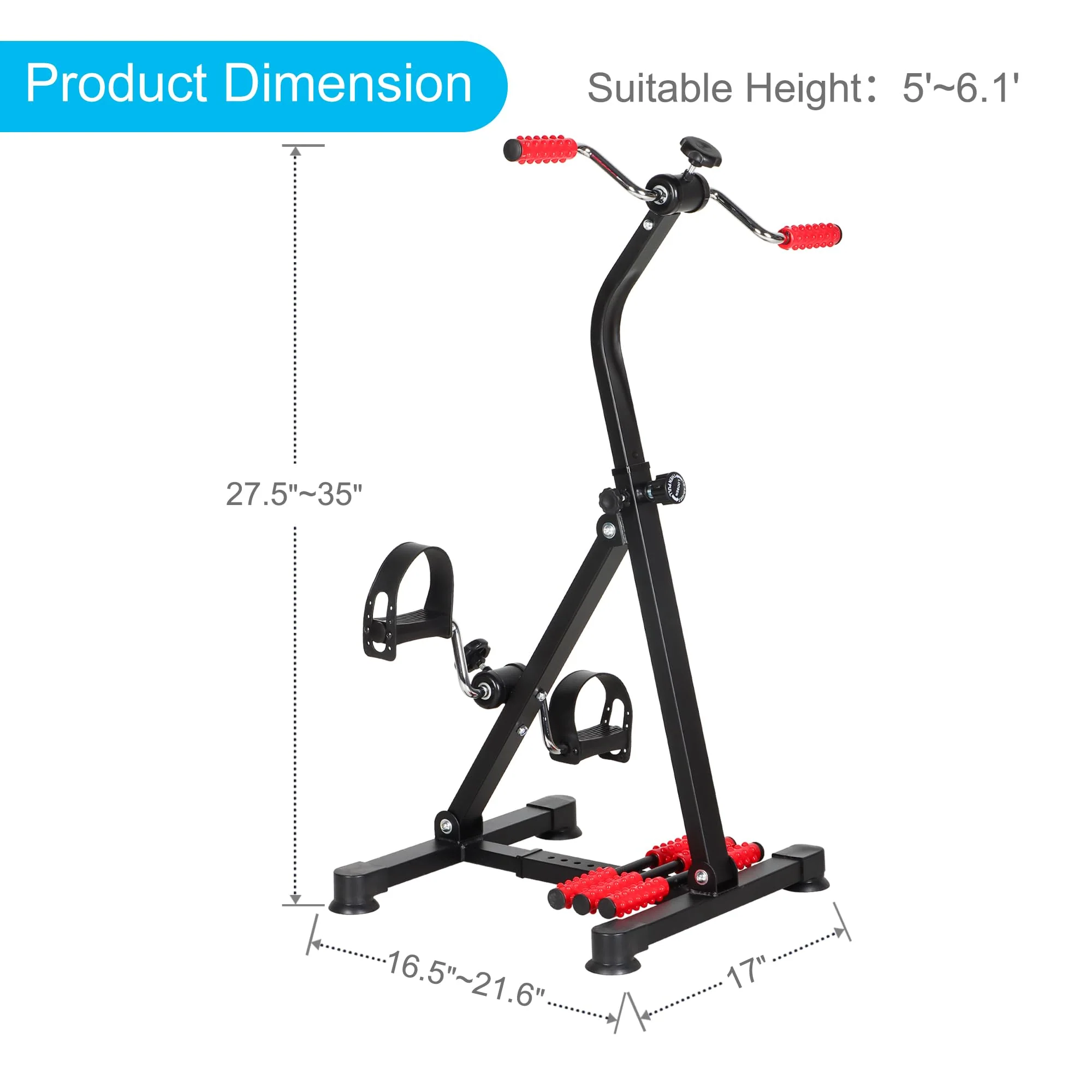 REAQER Pedal Exerciser Bike Hand Arm Leg and Knee Stroke Recovery Equipment for Seniors, Elderly physical therapy sit exercise - Image 3