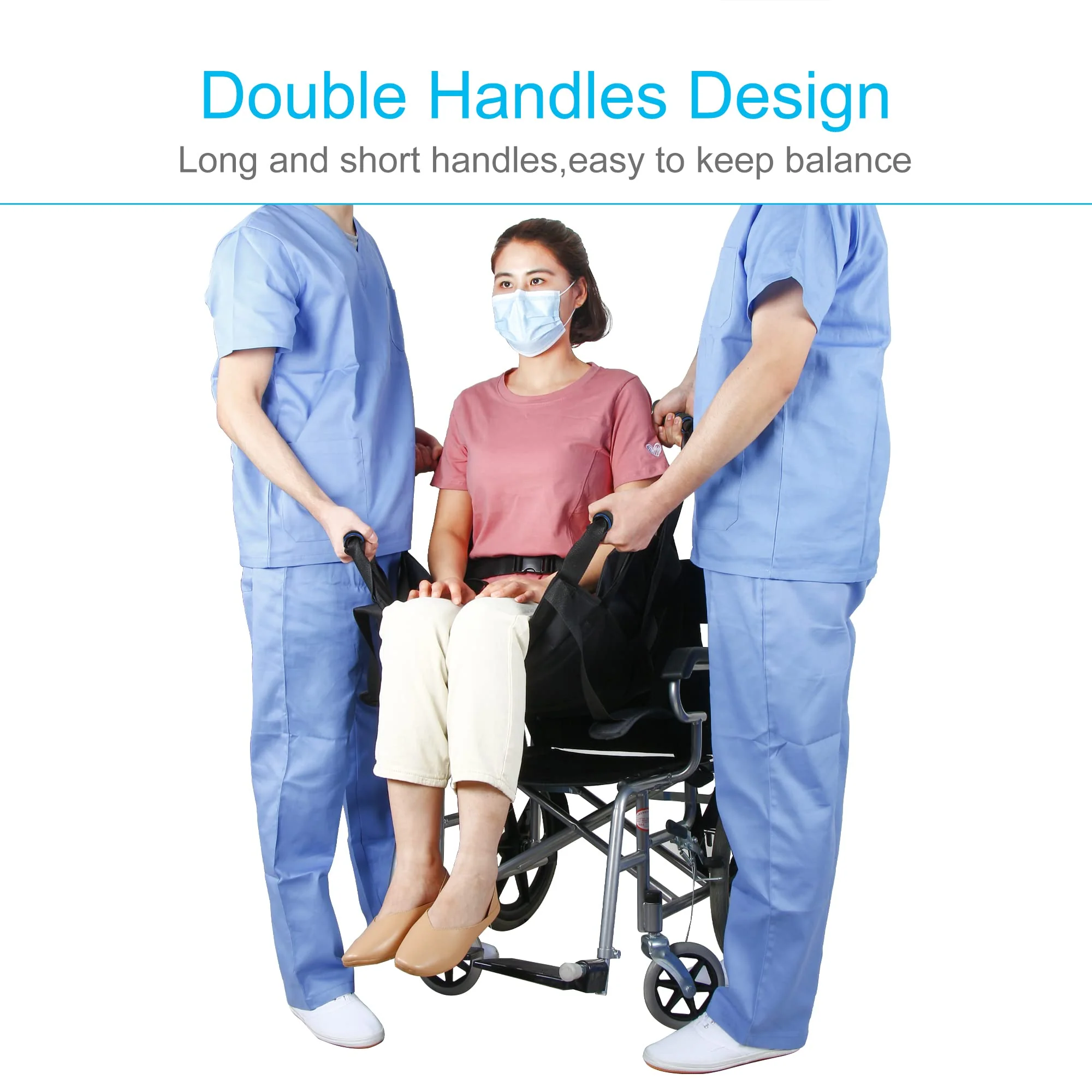 REAQER Transfer Belt Patient Lift Aid Slide Board for Lifting Seniors Wheelchair Seatbelt Stair Lifts Assist Transferring for Elderly Bariatric,Handicap Mobility Aids Equipment(8Handles +2 Straps) - Image 5