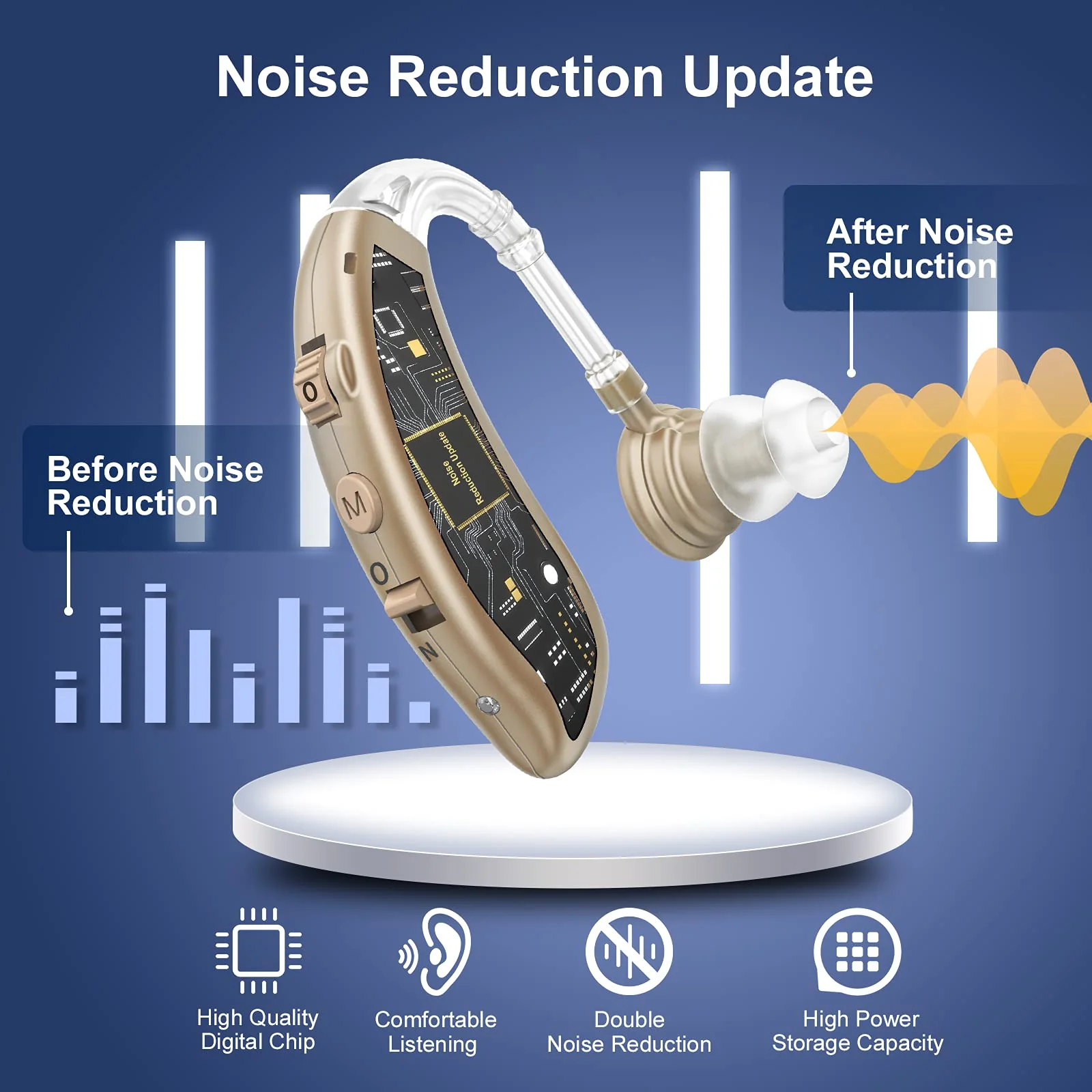 Rechargeable Hearing Aids For Seniors With Noise Cancelling and Volume Control Digital Hearing Amplifiers For Adults With Hearing Hearing Loss BTE Hearing Aids sound amplifiers for seniors - Image 5