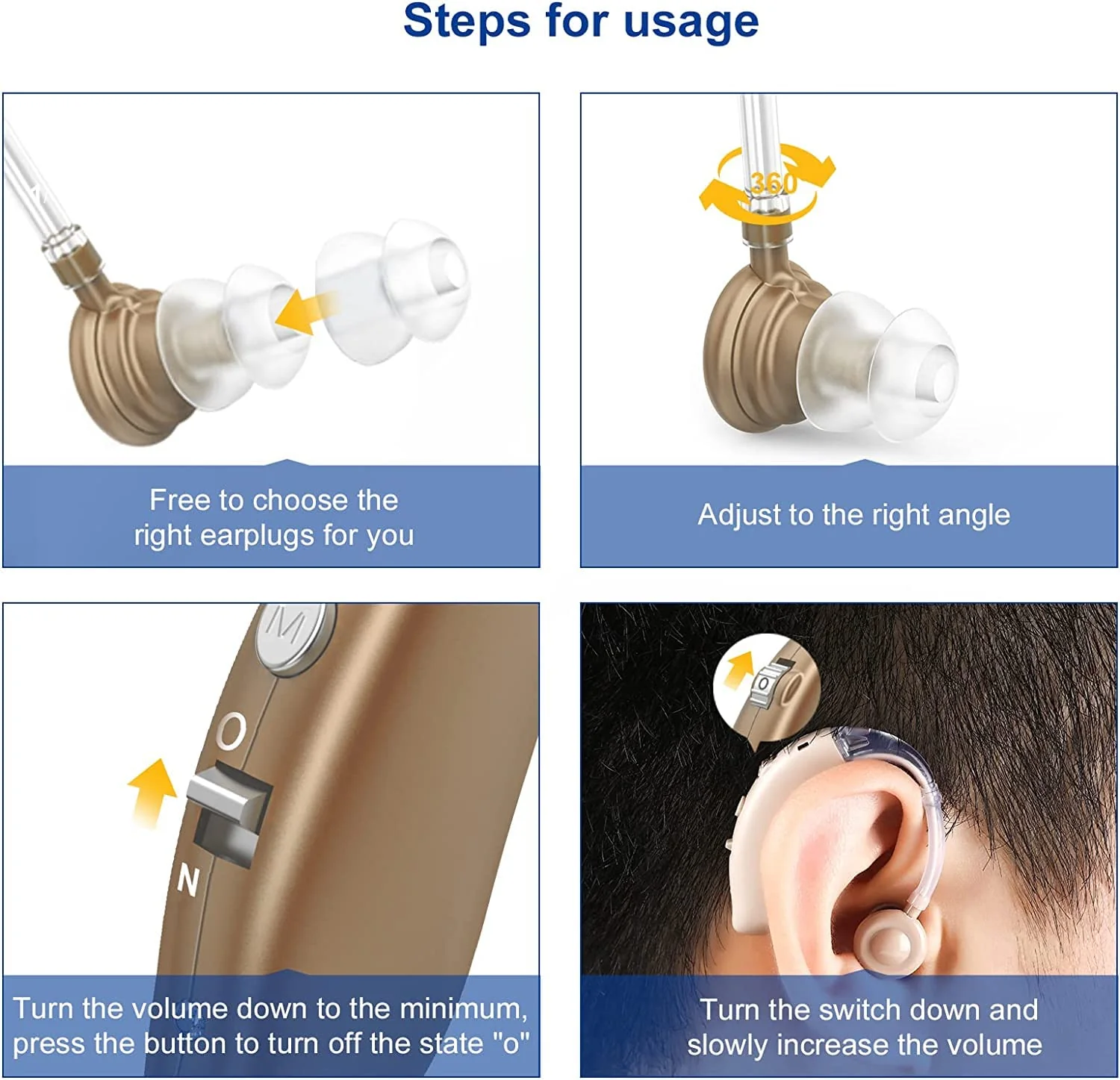 Rechargeable Hearing Aids For Seniors With Noise Cancelling and Volume Control Digital Hearing Amplifiers For Adults With Hearing Hearing Loss BTE Hearing Aids sound amplifiers for seniors - Image 6
