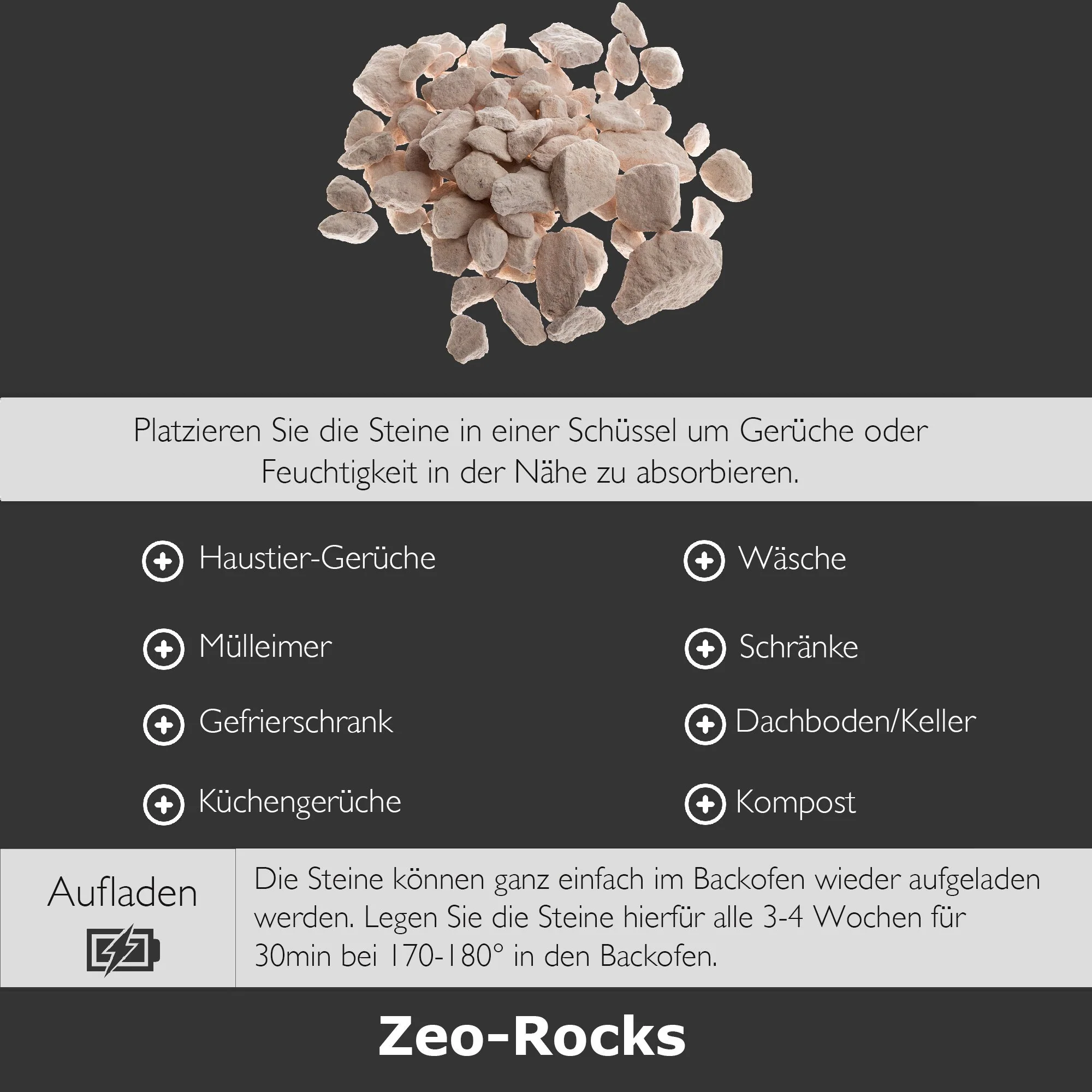 Rechargeable Zeolite Rocks (1lb)- Odour Eliminator That Is 1500 More Times Effective Than Activated Charcoal. Removes Smells Around The Home; Including Pets, Cooking, Bins & Smoking Areas. - Image 9