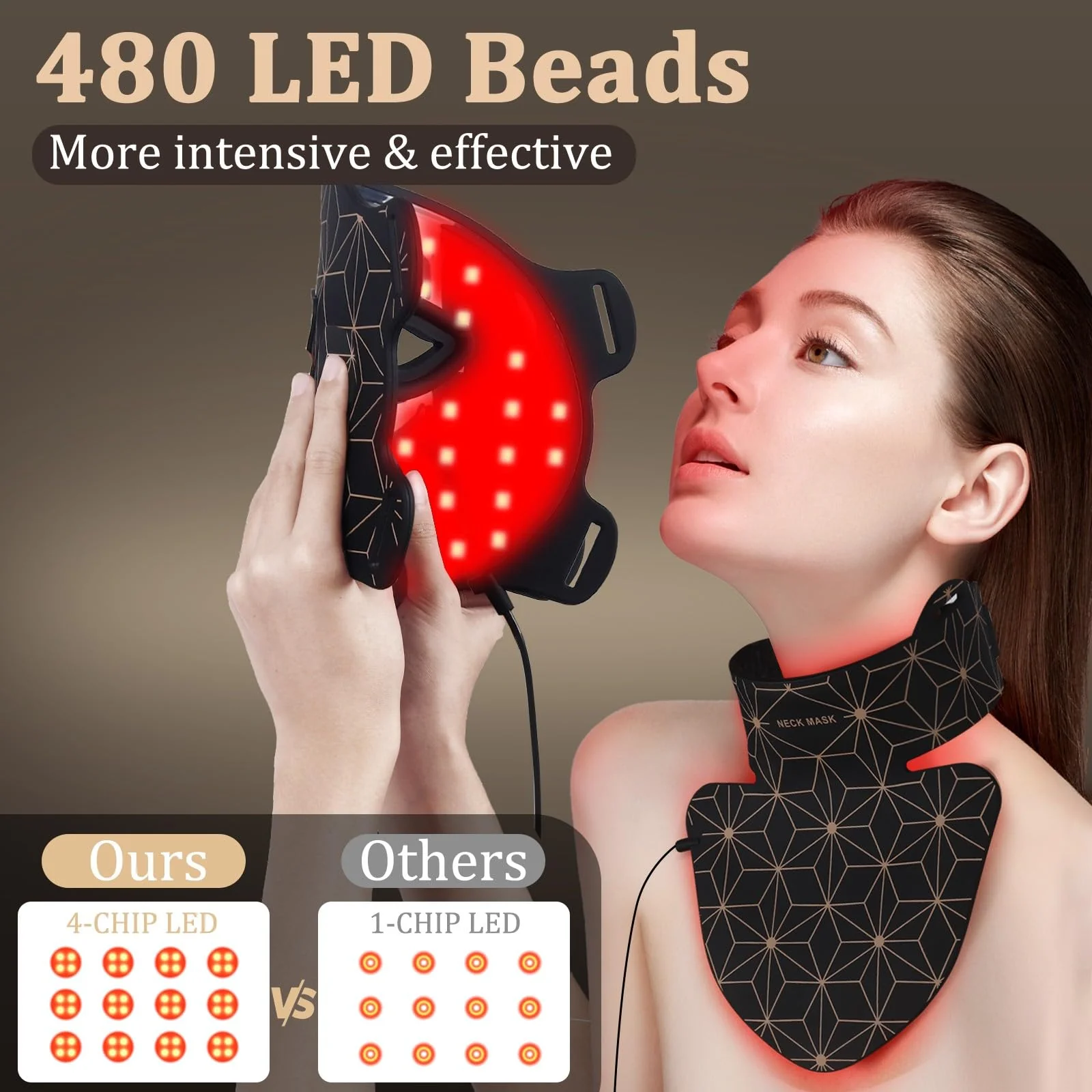 Red Light Therapy for Face and Neck, 8 Colors LED Face Mask Light Therapy with 850NM Near Infrared, 3000 mAh Rechargeable 6-In-1 Red Light Therapy Mask Set Skin Care Device for Skin Rejuvenation - Image 8