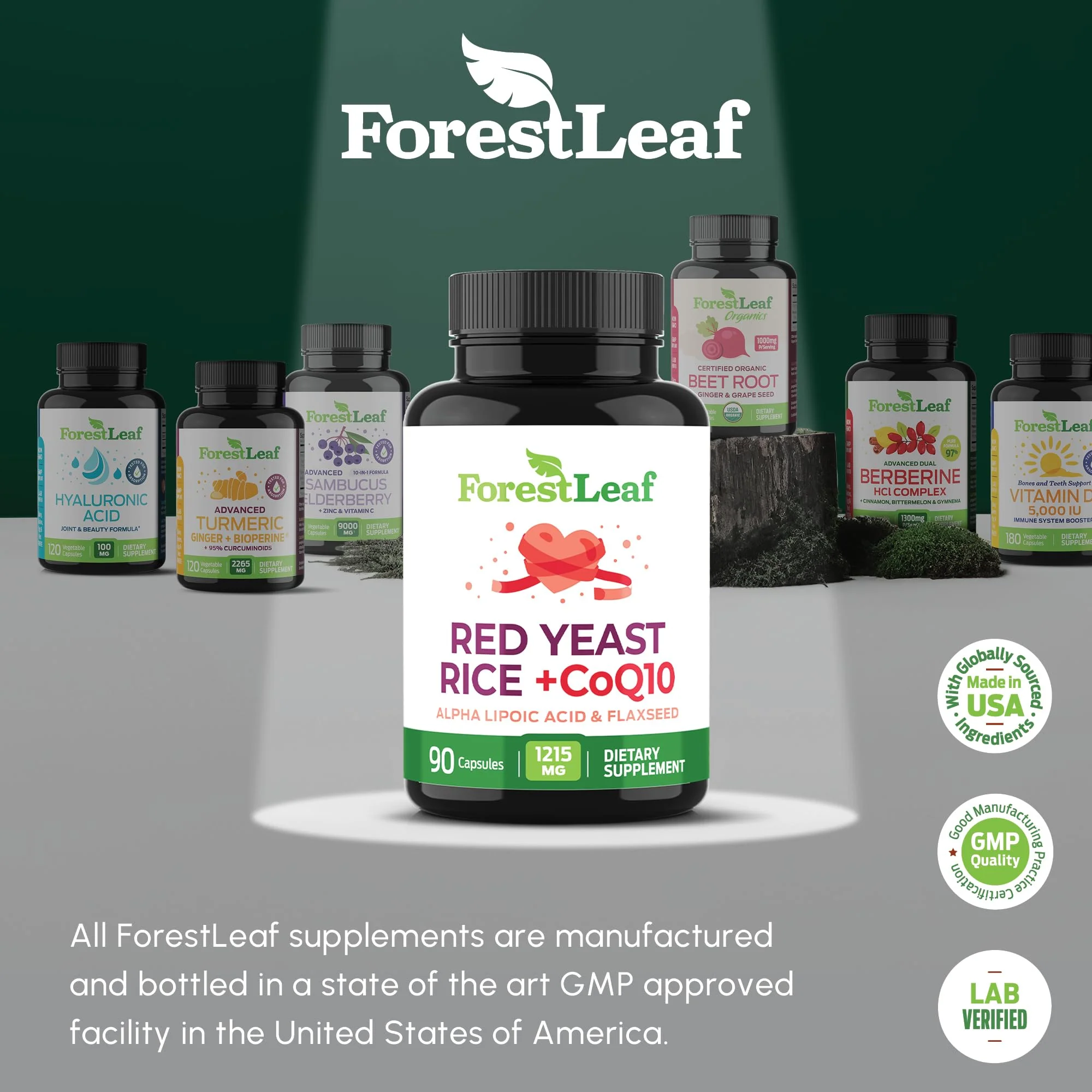 Red Yeast Rice 1215 mg. Capsules - Extra Strength Red Rice Yeast with CoQ10 Supplement, Plus Alpha Lipoic Acid & Organic Flaxseed, Citrinin Free, Supports Cardiovascular Health, Non-GMO 90 Veggie Caps - Image 8