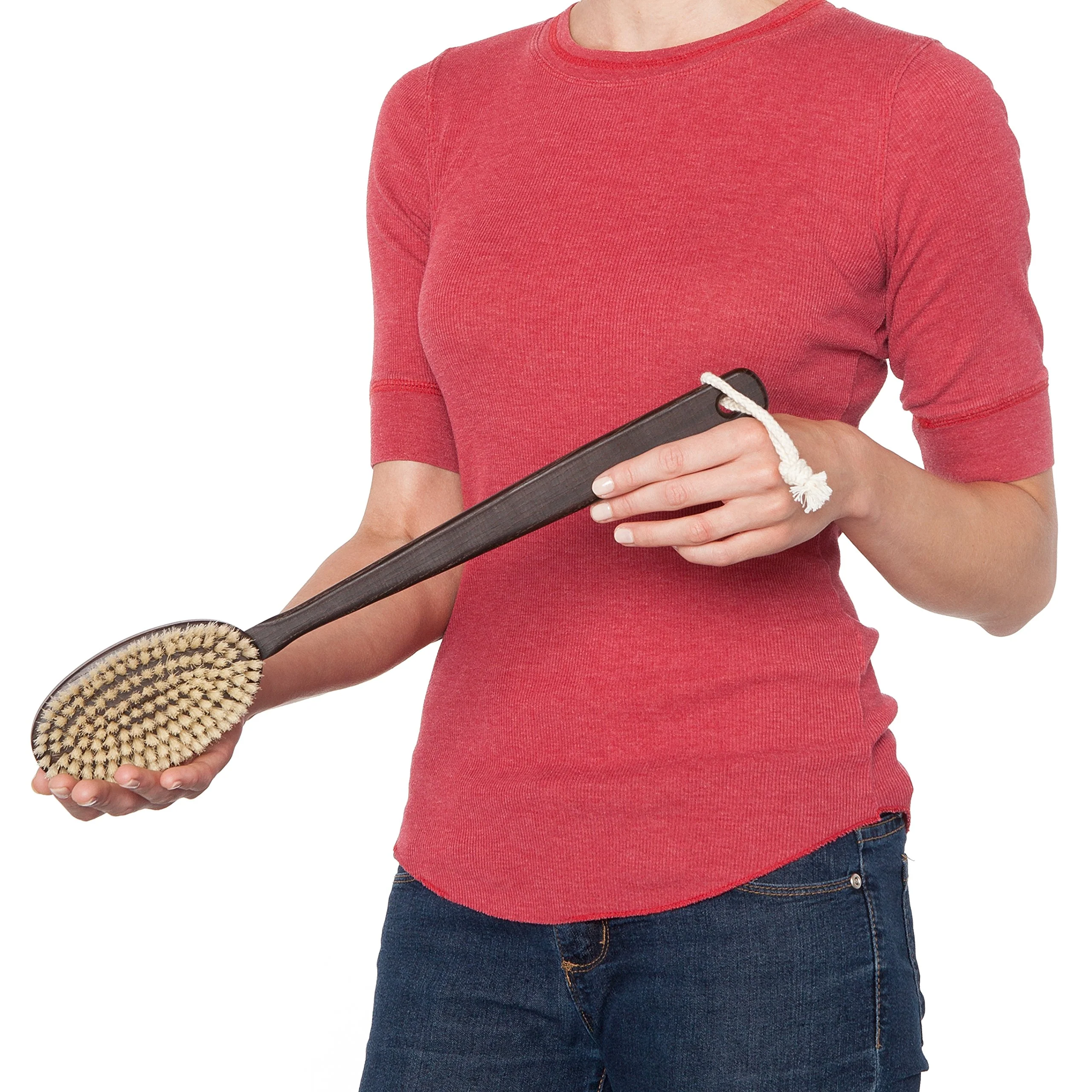 Redecker Thermowood Premium Bath Brush, Fixed Handle, Firm Pig Bristles, 17-3/4 Inches Long - Image 5