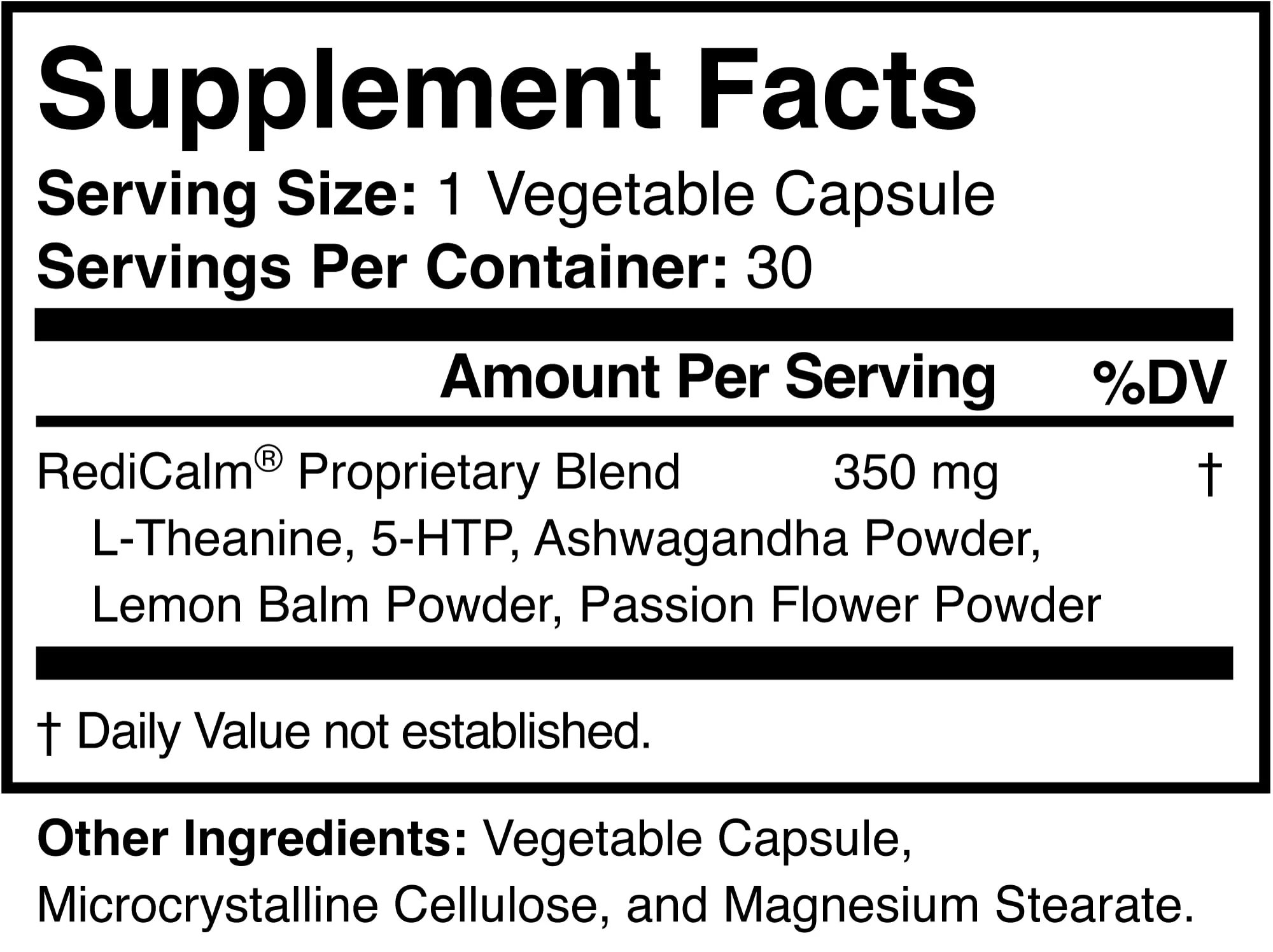 RediCalm - Natural Stress Relief Supplement - Non-GMO, Vegan, Gluten-Free - Image 5