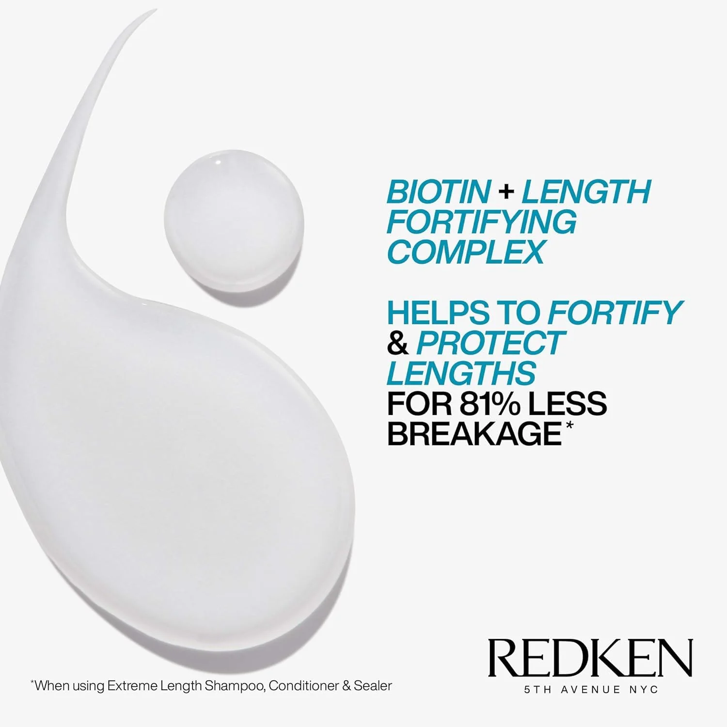 Redken Extreme Length Shampoo For Damaged Hair - Prevents Breakage and Strengthens Hair, Infused With Biotin For Hair Growth, 33.8 Fl Oz - Image 5