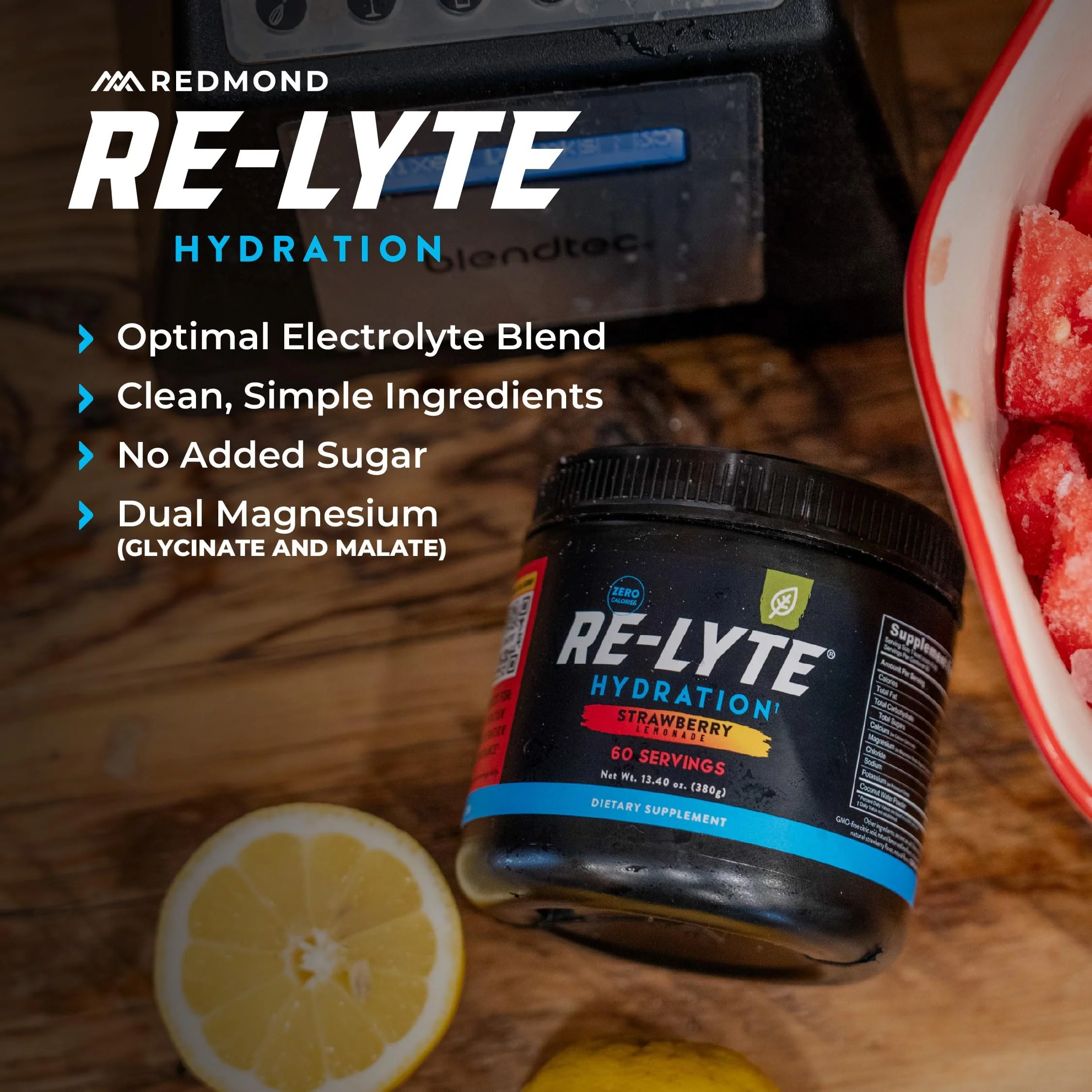 REDMOND Re-Lyte Hydration Electrolyte Powder Mix (Strawberry Lemonade) - Image 5