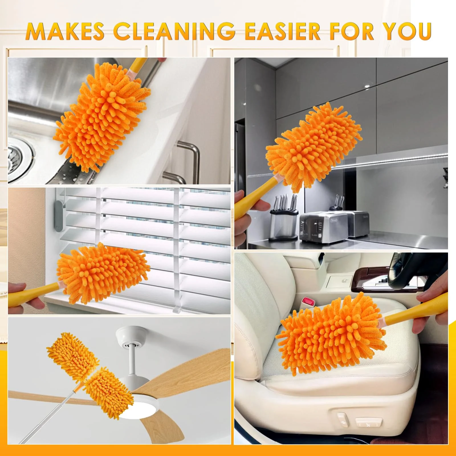 Redones Dusters for Swiffer - Reusable Duster Refill Compatible with Swiffer Hand Duster(8 Pack+1Handle), 360 Heavy Duty Dusters Refills - Image 2