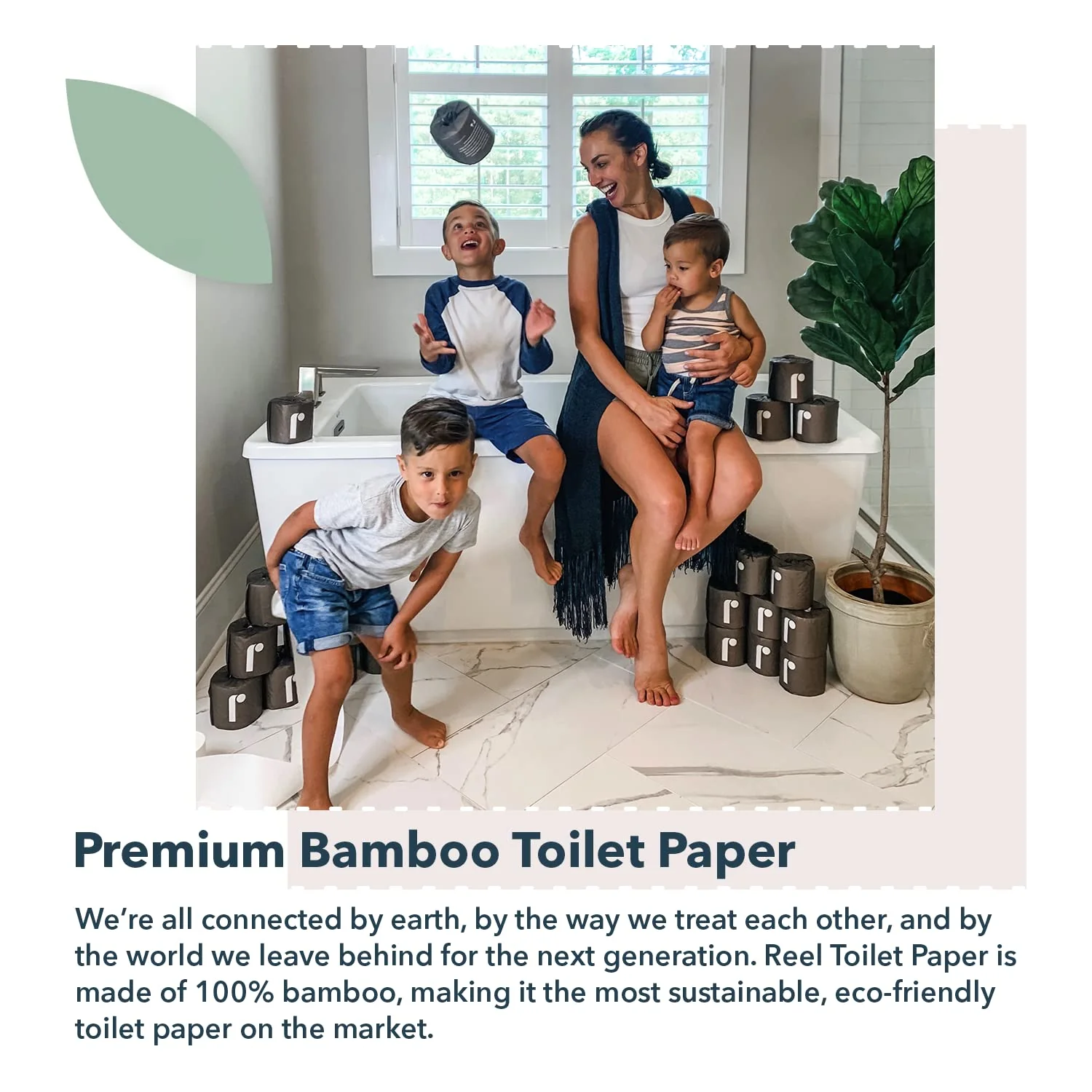 Reel Premium Bamboo Toilet Paper - 24 Rolls of Toilet Paper - 3-Ply Made From Tree-Free - Zero Plastic Packaging, Septic Safe - Image 8