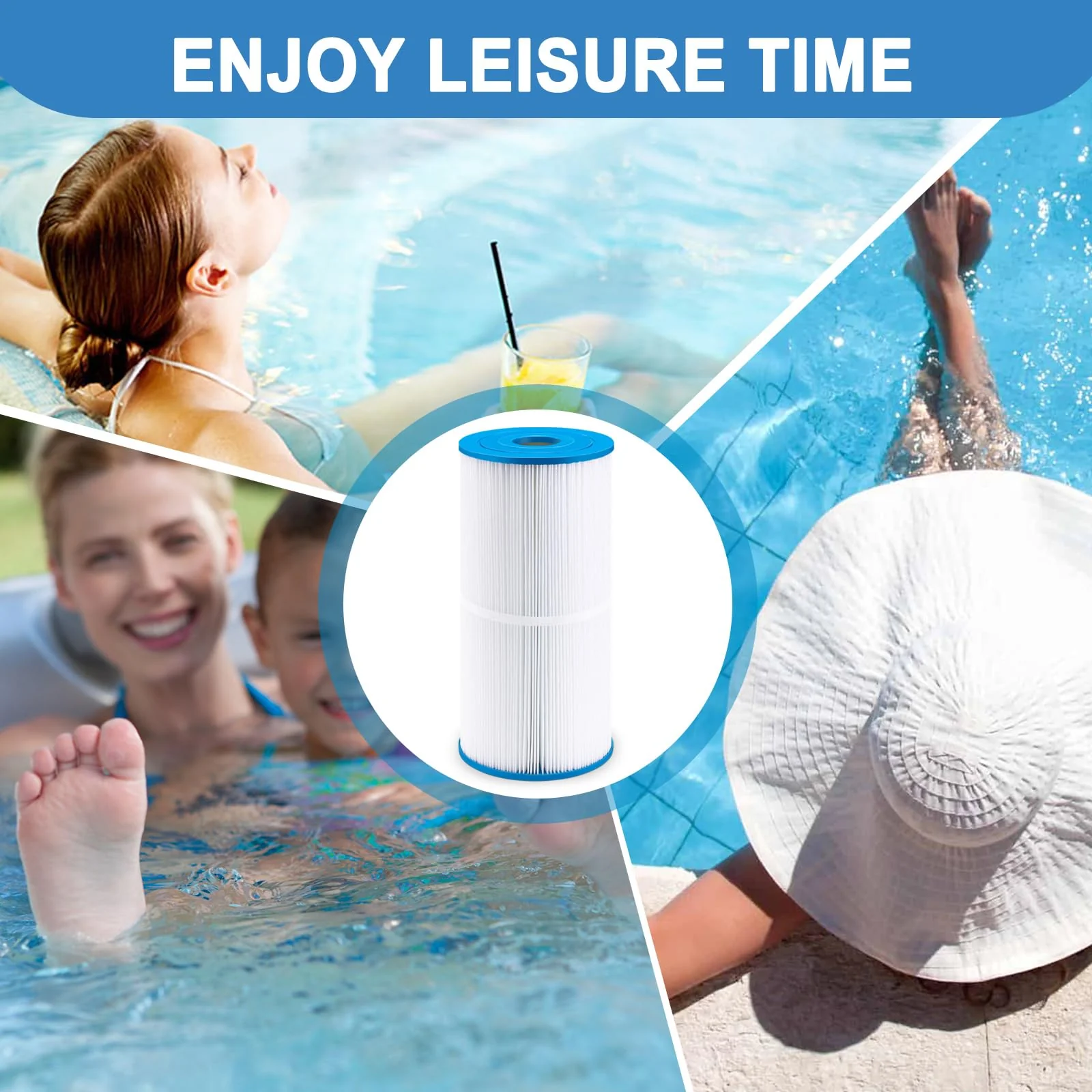 REEPLAR PWK35B Replaces Hot Springs Limelight Spa Filters, Compatible with Watkins 1642301-1, 78161, 78286, Filbur FC-3921, Hot Spring Limelight Series Filter Cartridge,35 sq.ft - 2 Pack - Image 2