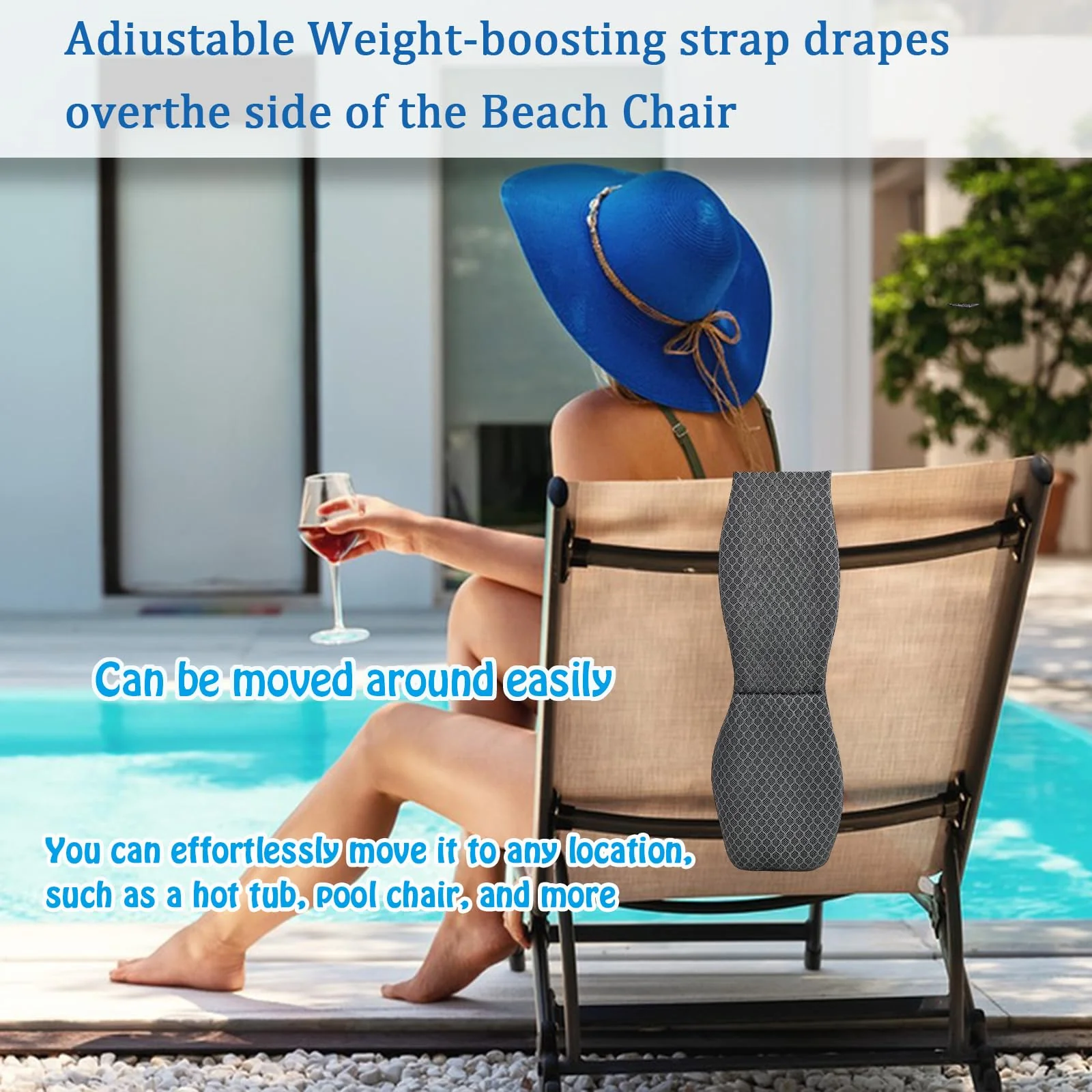 REEZEIVI 2 Pack Hot Tub Headrest Pillow,Chaise Lounge Pillows Outdoor 3D air mesh,Spa Pillow for Outdoor Hot Tub, Quick Drying and Washable,Head and Neck Support Pillow with Adjustable Weighted Strap - Image 5