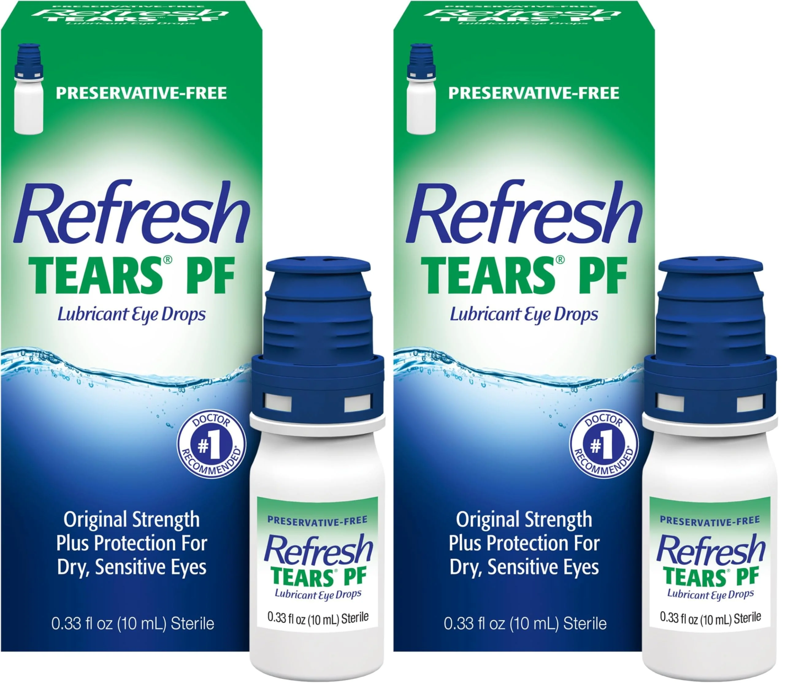 Refresh TEARS PF Preservative-Free Artificial Tears Lubricant Eye Drops, 0.33 fl oz (10 mL) (Pack of 2)