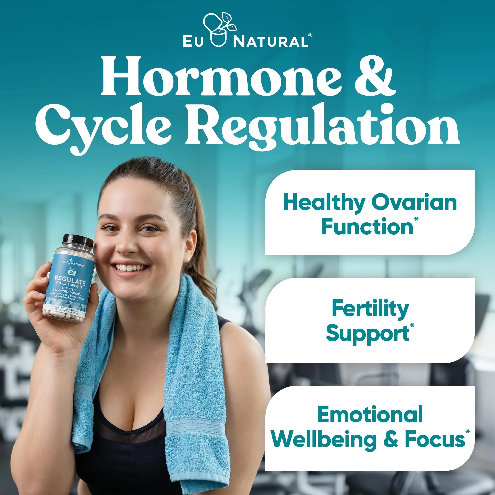 Regulate Cycle Support – Hormone Balance for Women at Optimal 40:1 Myo-Inositol 2000 mg & D-Chiro Inositol 50 mg – Supplement for Period Consistency, Menstrual & Ovulation Support – 120 Vegan Capsules - Image 9