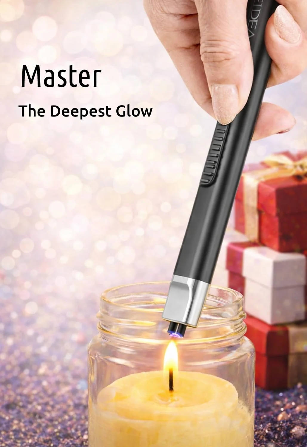 REIDEA 2 Pack Electric Arc Lighter, Windproof Flameless USB Rechargeable with Safe Button and Power Indicator for Candle, BBQ and Fireworks, Obsidian Black - Image 5