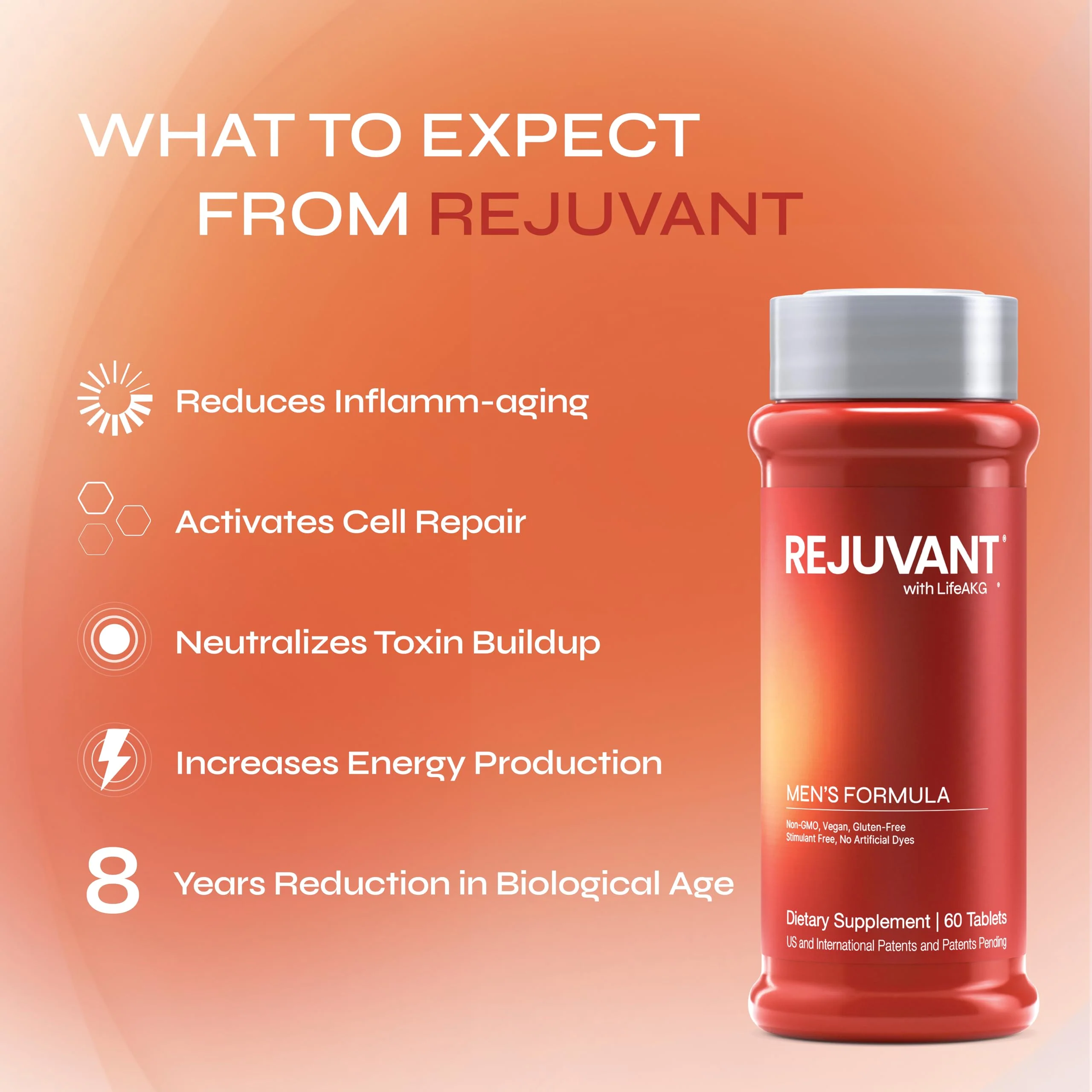 Rejuvant AKG Longevity Supplement 1000MG Ultra 98% Pure (Calcium Alpha-Ketoglutarate), New Formula, Coated Tablets, Patented Vitamin Rich Controlled Release Formula (60 Count (Pack of 1)) - Image 3