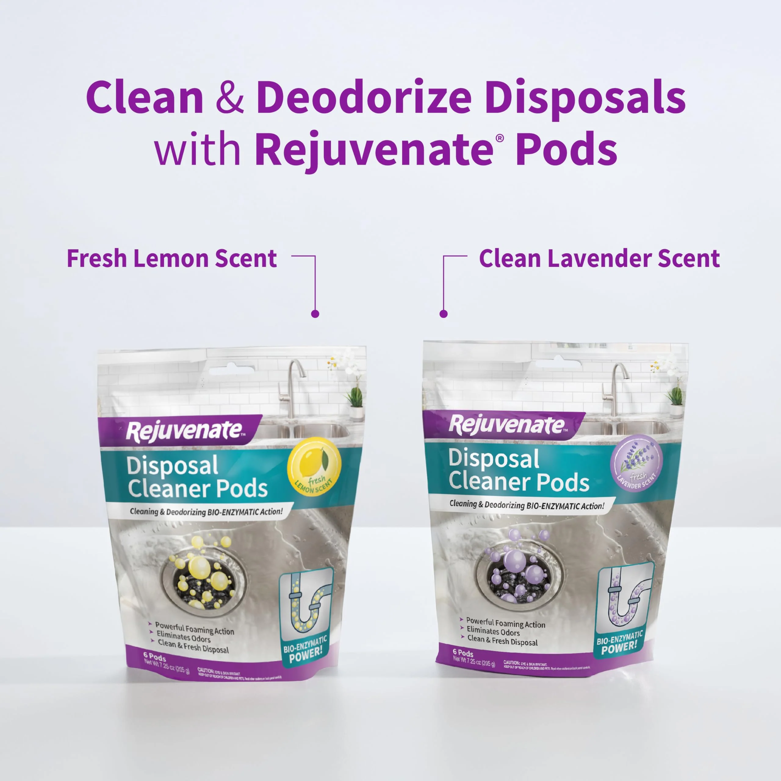 Rejuvenate Disposal Cleaner, 6 Pods, Lemon Scented Disposal And Pipe Cleaner Pods With Bio-Enzymatic Formula Help Break Down Leftover Food Waste And Remove Odors For A Clean, Fresh Disposal, 6 Pack - Image 3