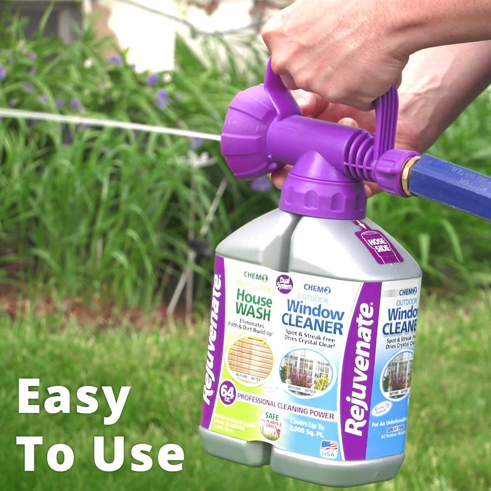 Rejuvenate Dual System Outdoor Window Cleaner & House Siding Cleaner with Hose-End Attachment 32 Fl Oz (Pack of 2) - Image 3
