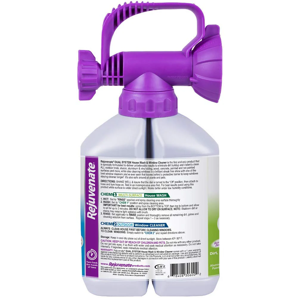 Rejuvenate Dual System Outdoor Window Cleaner & House Siding Cleaner with Hose-End Attachment 32 Fl Oz (Pack of 2) - Image 8