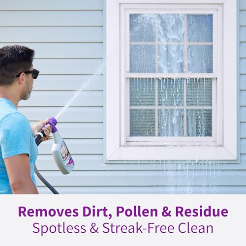 Rejuvenate High Performance Outdoor Window Spray and Rinse Cleaner with Hose End Adapter Instantly Removes Grime and Dirt Streak-Free Shine (32 oz) - Image 7