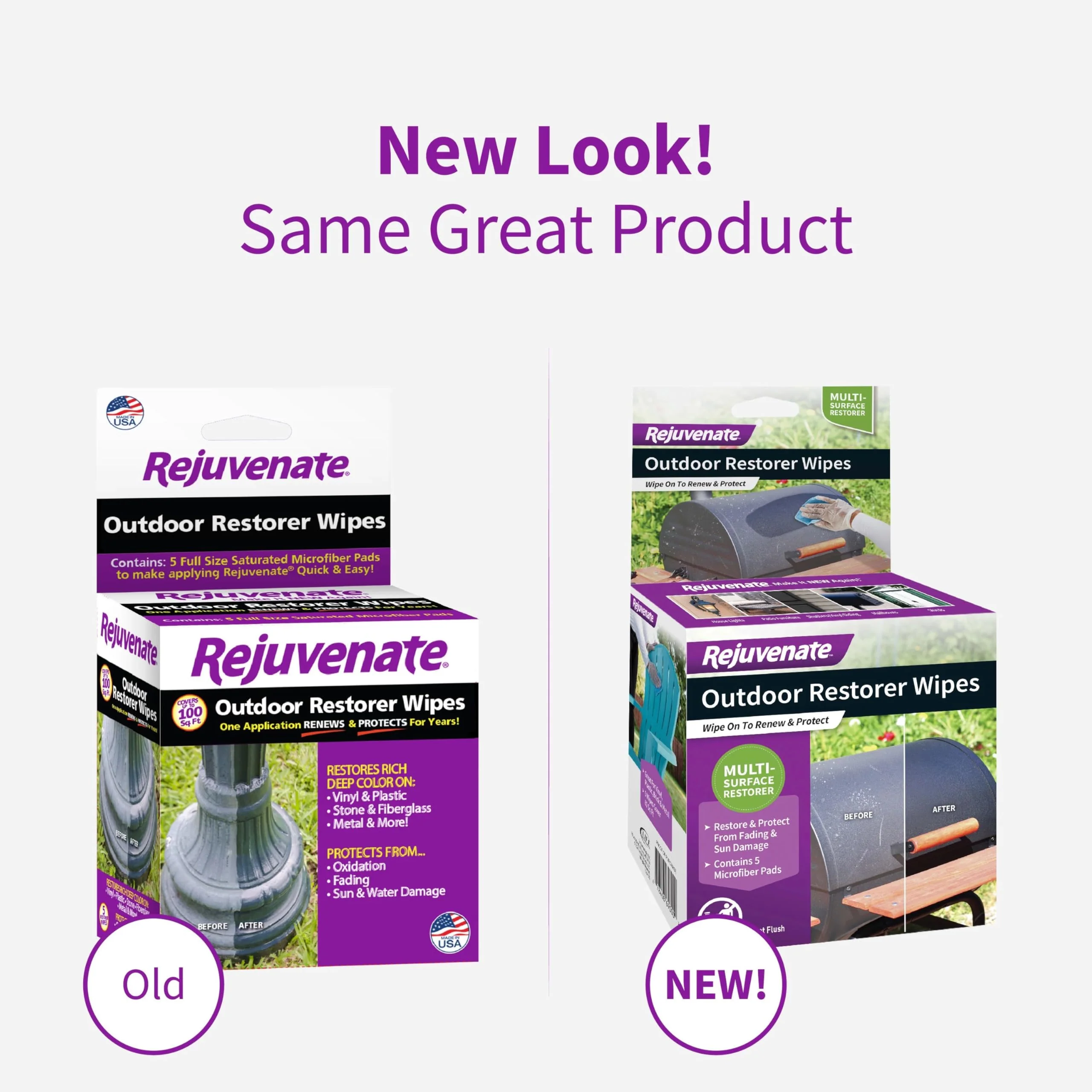 Rejuvenate Outdoor Restorer Wipes, 5 Count, Individually-Wrapped Pre-Saturated Microfiber Wipes Restore Faded and Weathered Surfaces Such As Patio Furniture, Shutters, Siding, And More, 12 Pack - Image 10