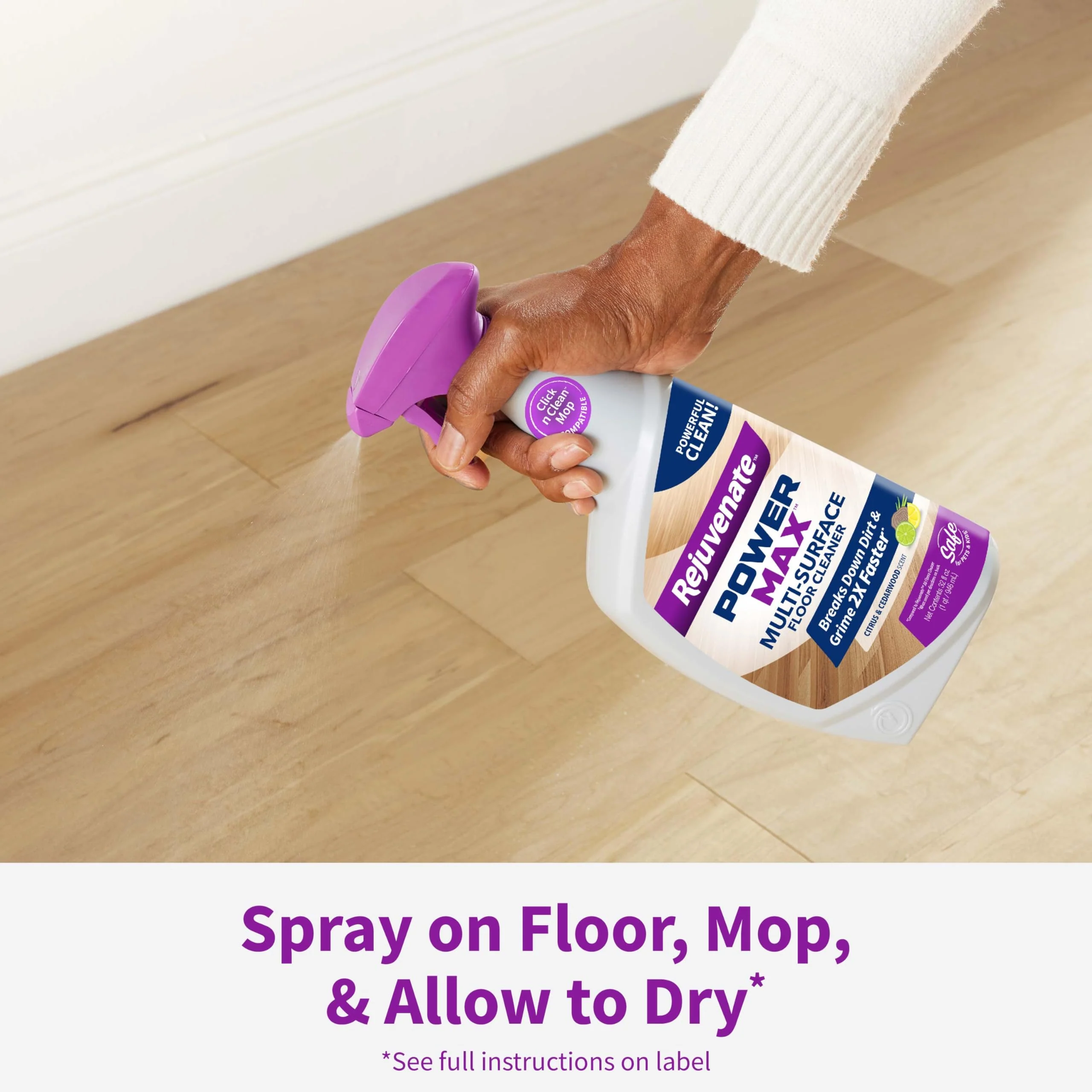 Rejuvenate PowerMax Multi-Surface Floor Cleaner, 128 Ounces, Breaks Down Dirt And Grime On Sealed Hardwood, Tile, Vinyl, Laminate To Deliver A Powerful, Deep Clean With Citrus And Cedarwood Scent - Image 6