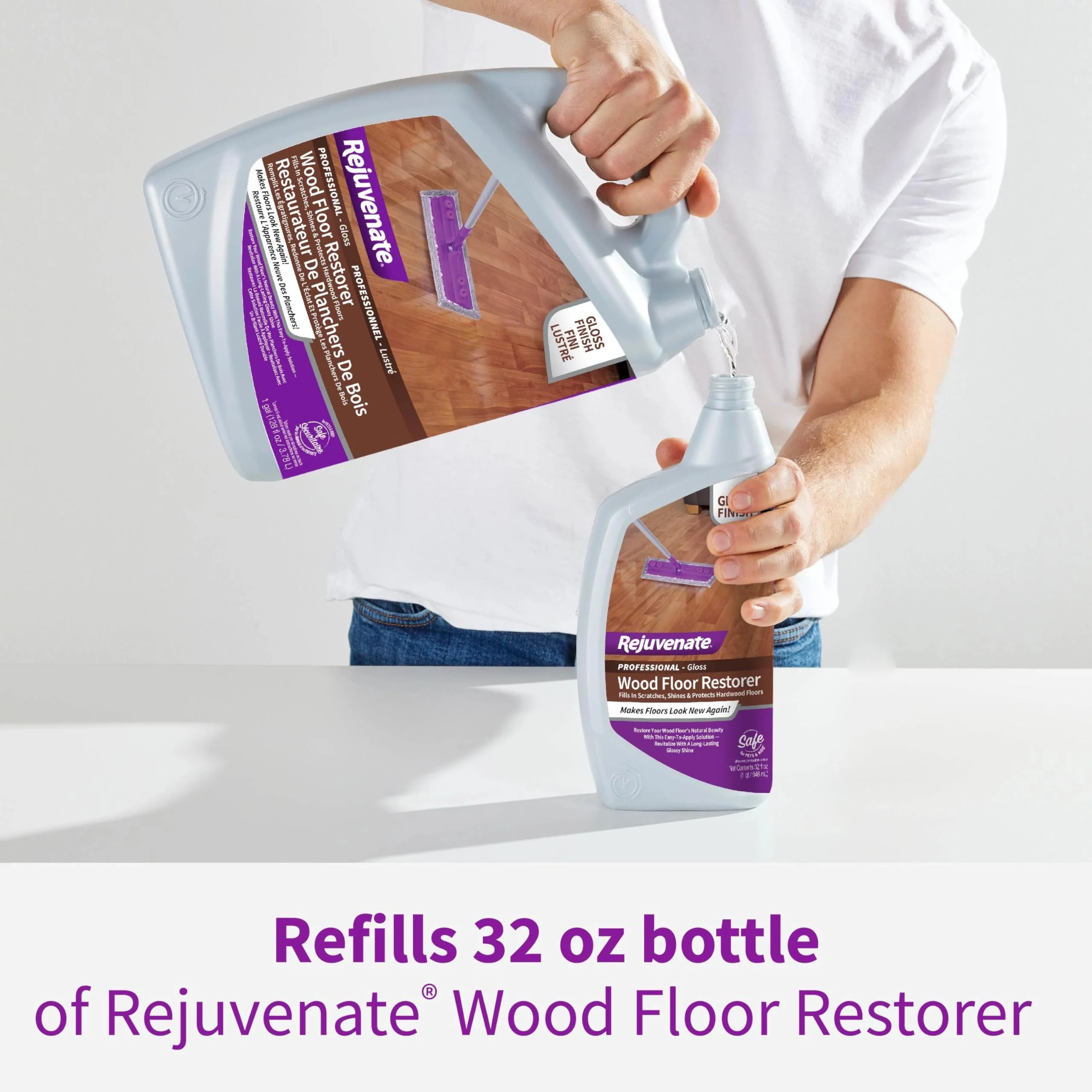 Rejuvenate Professional Wood Floor Restorer Fills Scratches, Shines And Protects Wood Flooring For A High Gloss Shine, 1 Gallon, 2 Pack - Image 11
