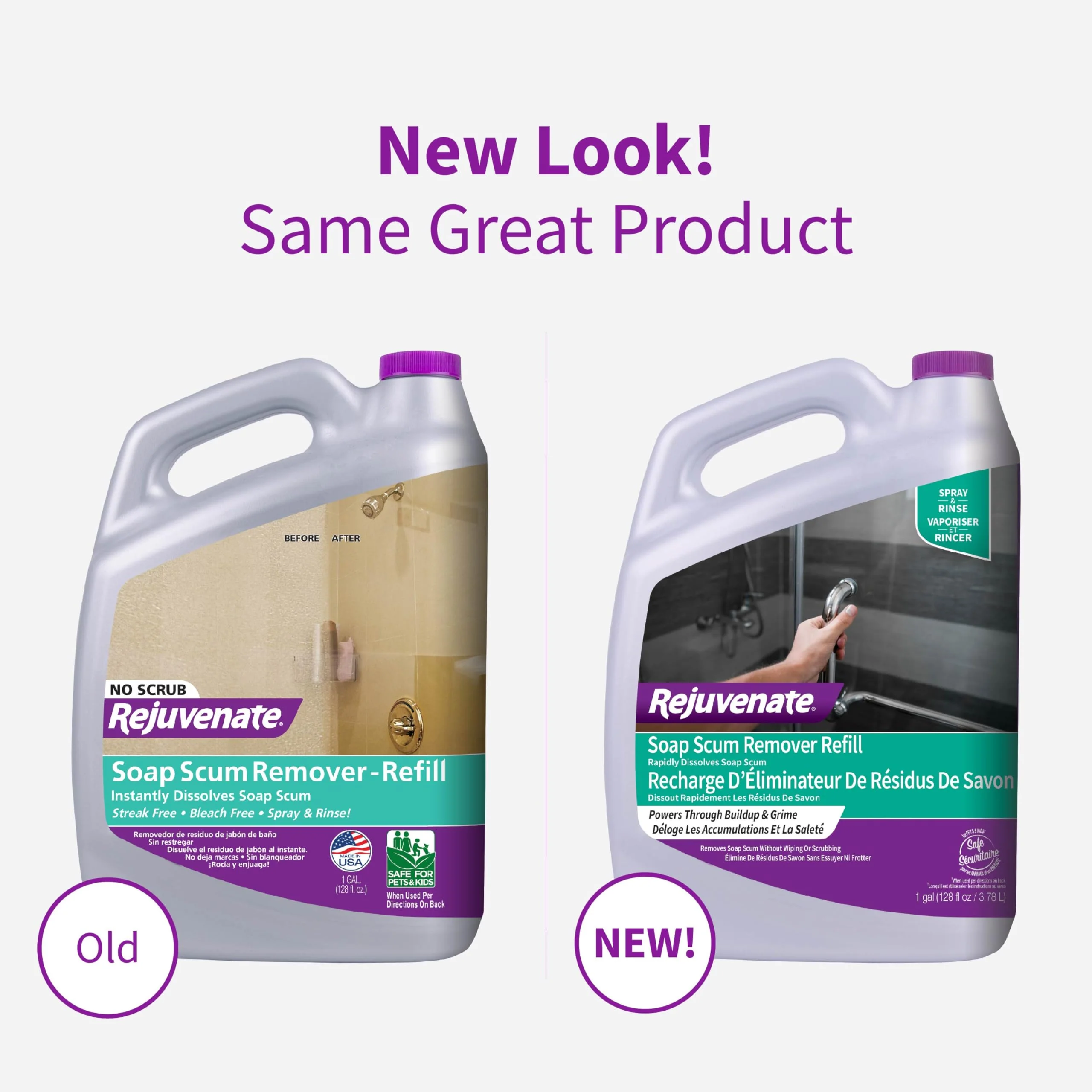 Rejuvenate Soap Scum Remover Refill Easily Dissolves Soap Scum Without Scrubbing, 1 Gallon, 2 Pack - Image 11