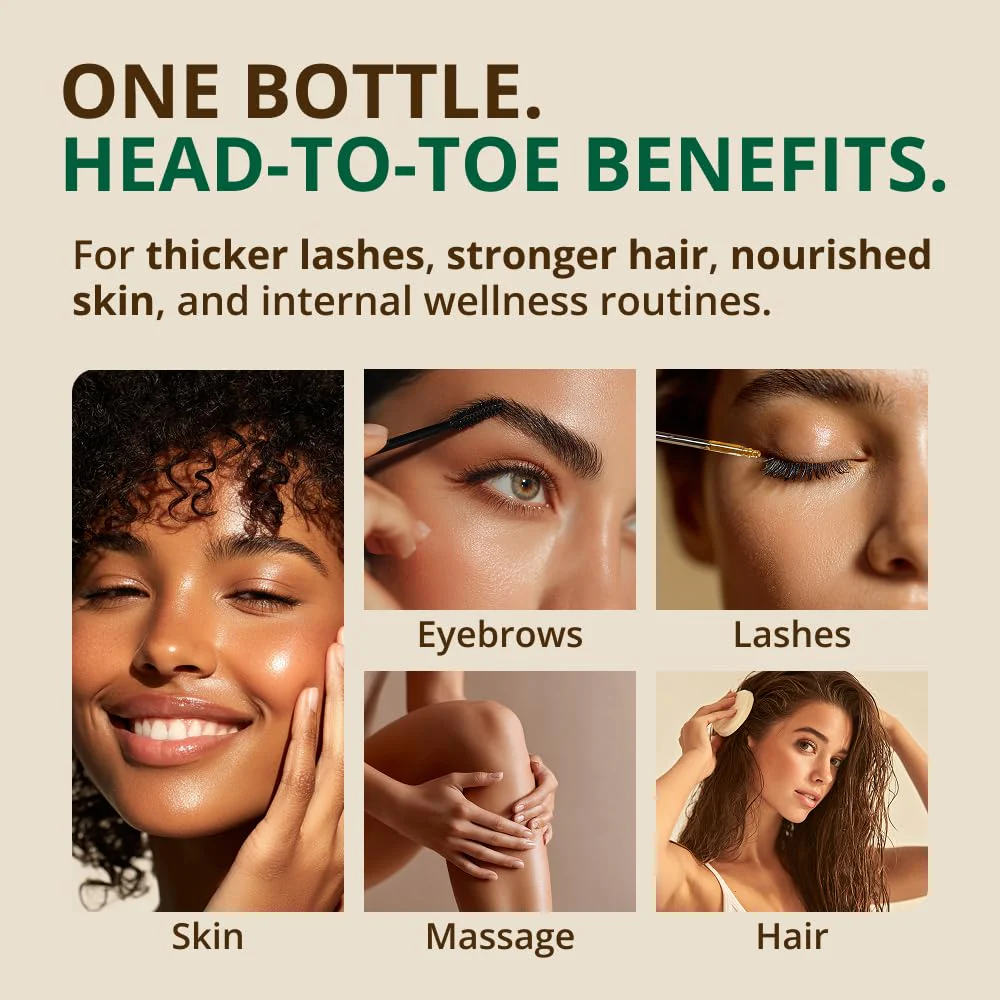 RejuveNaturals Castor Oil (16oz Glass Bottle) USDA Certified Organic, 100% Pure, Cold Pressed, Hexane Free. Boost Hair Growth for Thicker, Fuller Hair, Lashes & Eyebrows. - Image 6