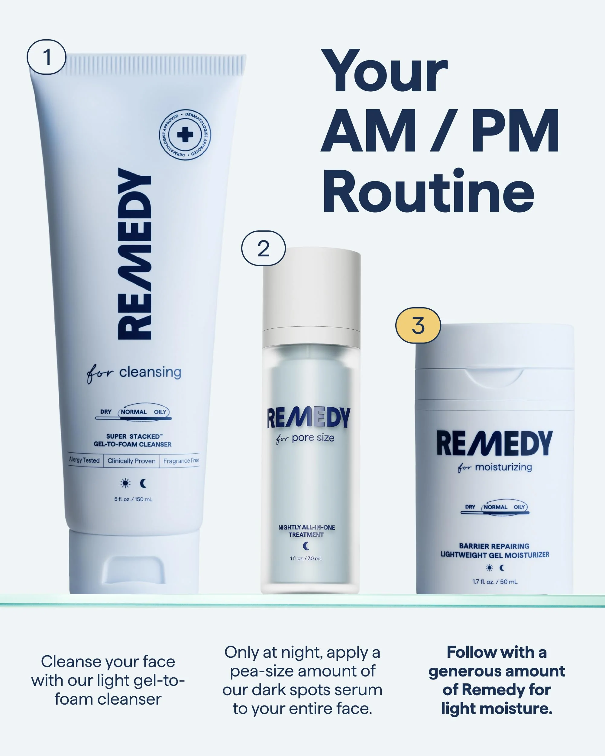 Remedy for Light Moisture | Barrier Repairing Hydrating Lightweight Gel Moisturizer Water Cream for Normal to Oily Skin | By Dermatologist Dr. Shah, 1.7 fl. Oz - Image 3