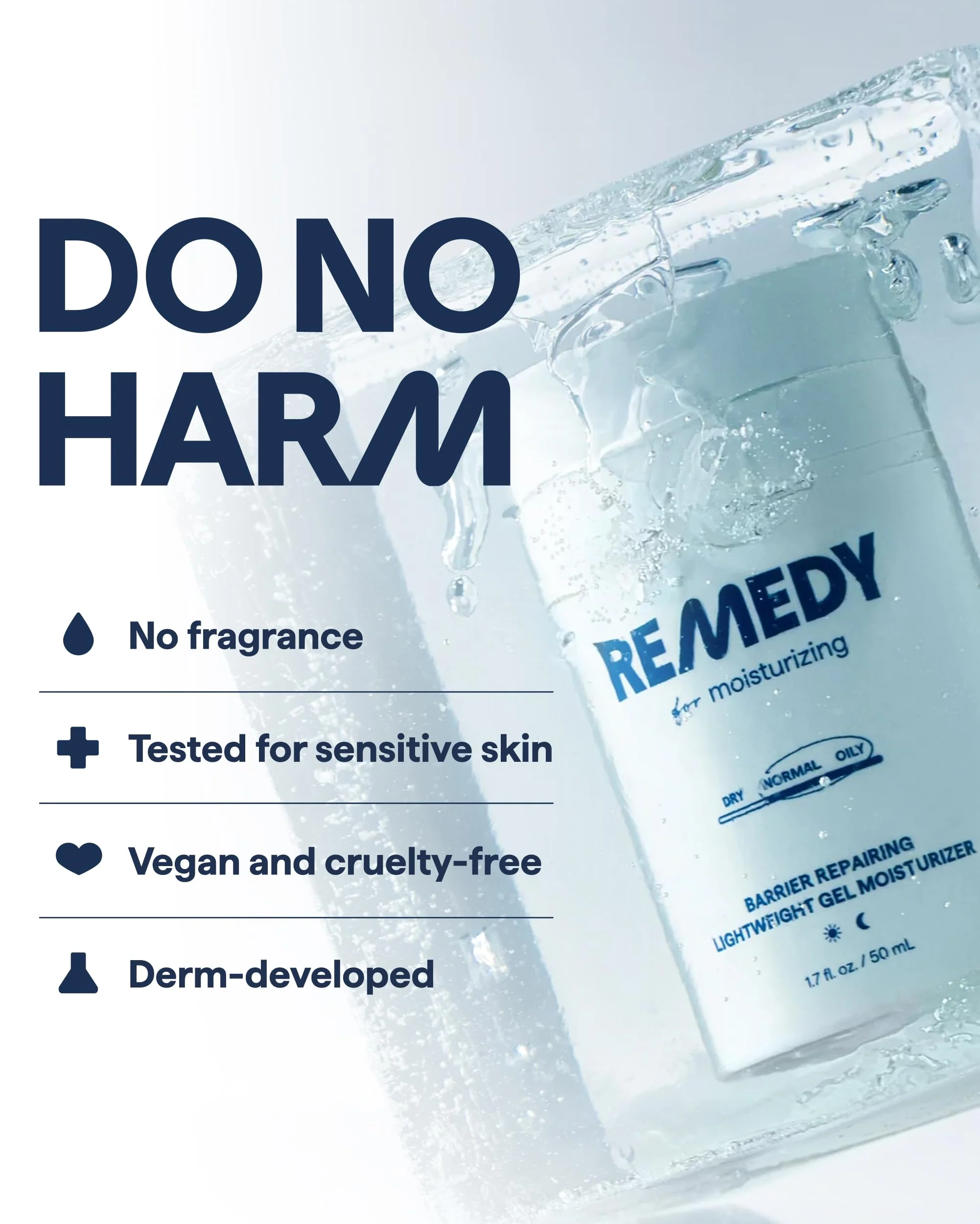 Remedy for Light Moisture | Barrier Repairing Hydrating Lightweight Gel Moisturizer Water Cream for Normal to Oily Skin | By Dermatologist Dr. Shah, 1.7 fl. Oz - Image 4