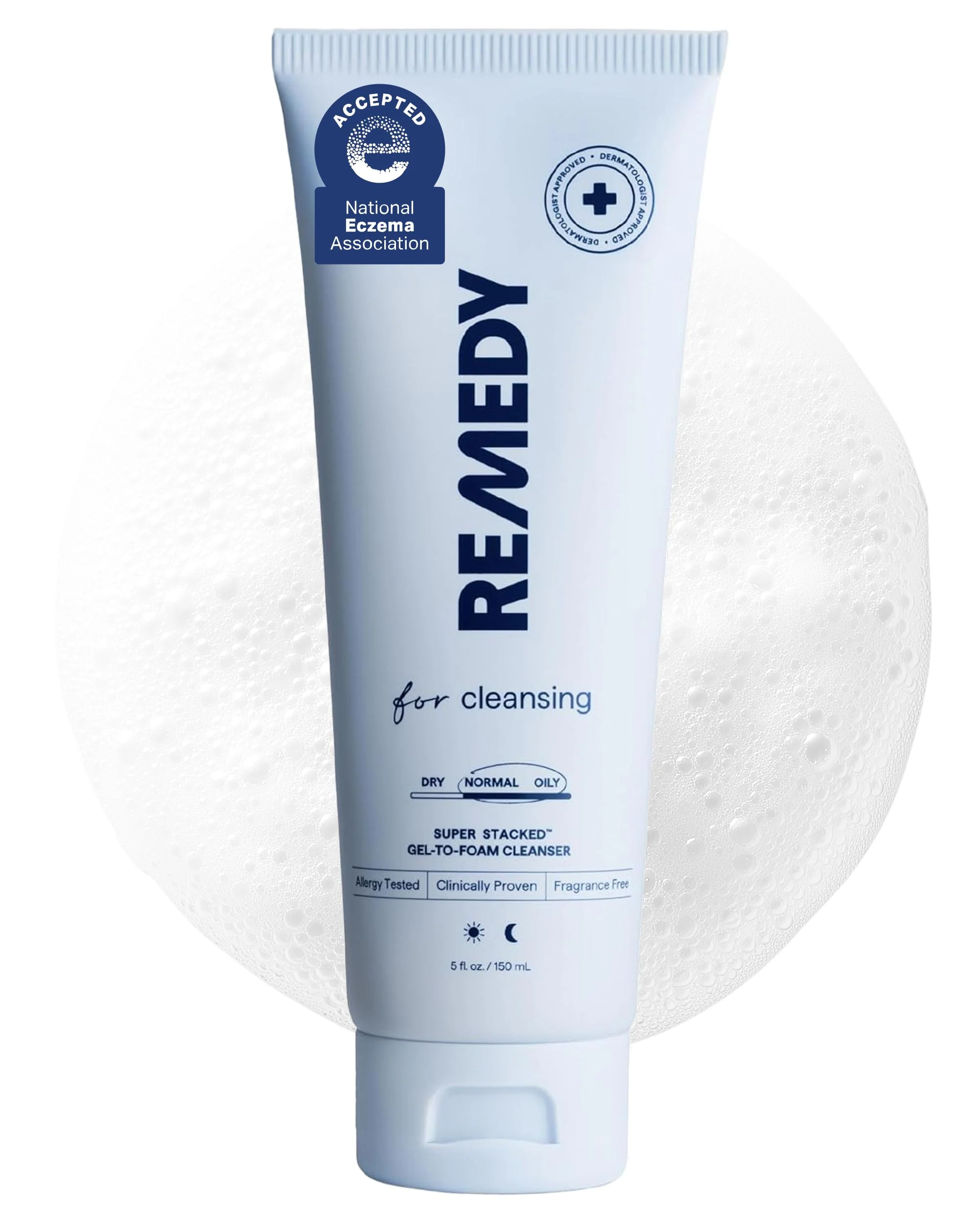 Remedy for Lightweight Cleansing | Gel to Foam Cleanser for Normal to Oily Skin | 0.5% Salicylic Acid, Ceramide NP, Niacinamide, Green Tea | By Dermatologist Dr. Shah, 5 fl. Oz