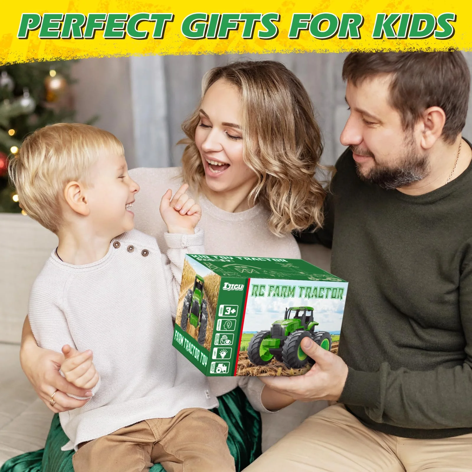 Remote Control Tractor Toys, Light Up Farm Monster Trucks Toy for Boys 3, 4, 5, 6, 7 Year Old, 2.4 Ghz RC Tractor Toys, Ideal Christmas, Birthday Gifts for Kids - Image 2