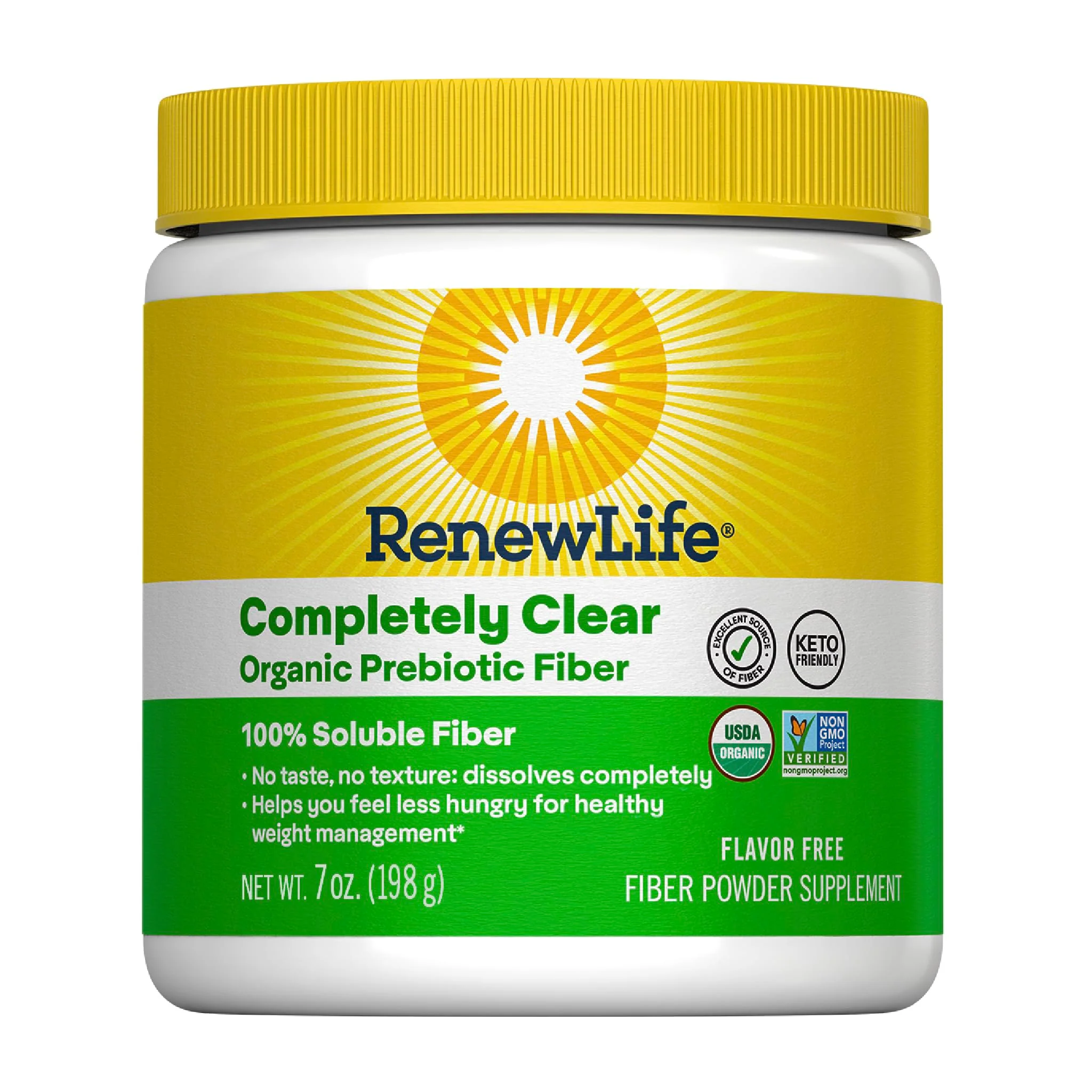 Renew Life Adult Completely Clear Organic Prebiotic Keto Friendly Fiber, Powder, 7 oz. (Package May Vary)