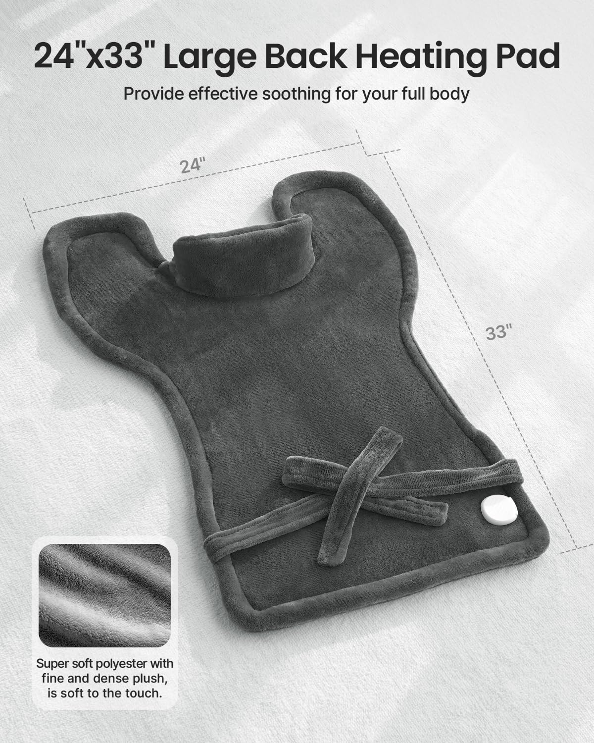 RENPHO Mothers Day Gifts, Electric Heating Pad - 6 Heat Levels for Neck, Shoulder, and Back, Weighted Pad for Snug Fit - Machine Washable, ETL Safety Certified for Cold Nights and Winter, FSA Eligible - Image 8
