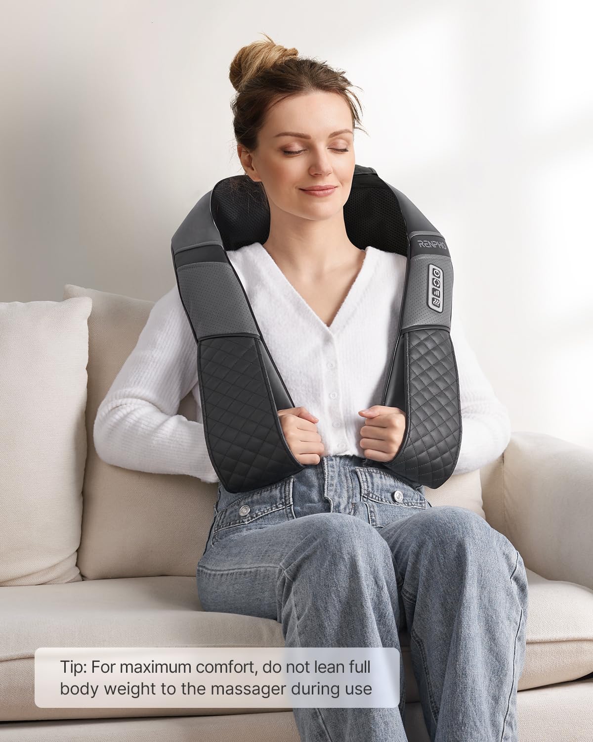 RENPHO Neck and Shoulder Massager with Heat [2025 Upgraded], Shiatsu Cervical and Back Massager, 3D Electric Deep Tissue Massage, True Relaxation for Neck and Shoulders, Birthday Gifts for Men - Image 3