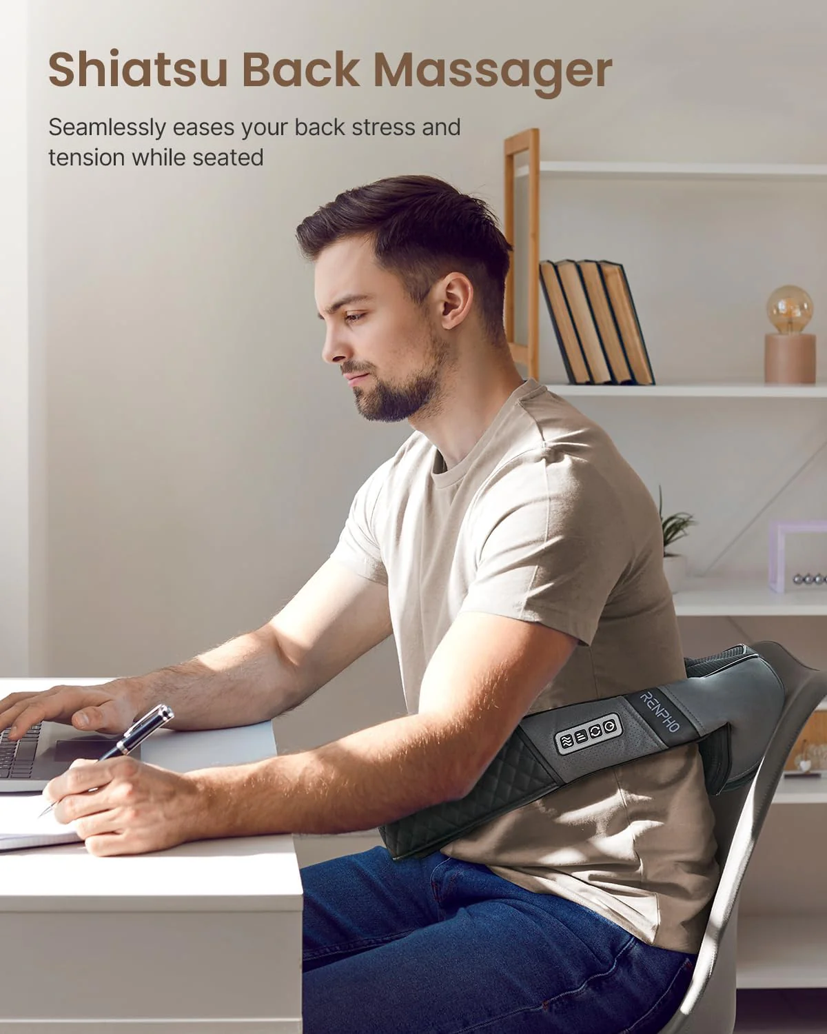 RENPHO Neck and Shoulder Massager with Heat [2025 Upgraded], Shiatsu Cervical and Back Massager, 3D Electric Deep Tissue Massage, True Relaxation for Neck and Shoulders, Birthday Gifts for Men - Image 6