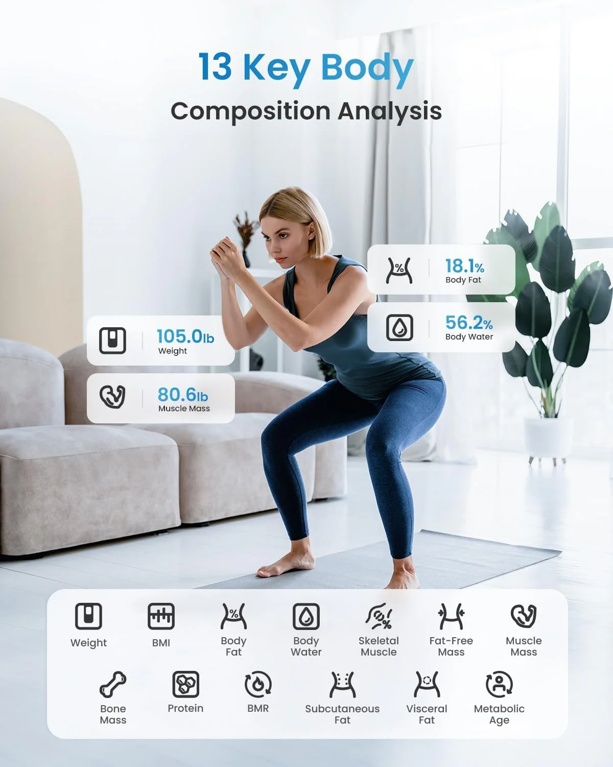 RENPHO Smart Scale for Body Weight, FSA&HSA Eligible, Digital Bathroom Scale BMI Weighing Bluetooth Body Fat Scale, Body Composition Monitor Health Analyzer with Smartphone App - Image 4