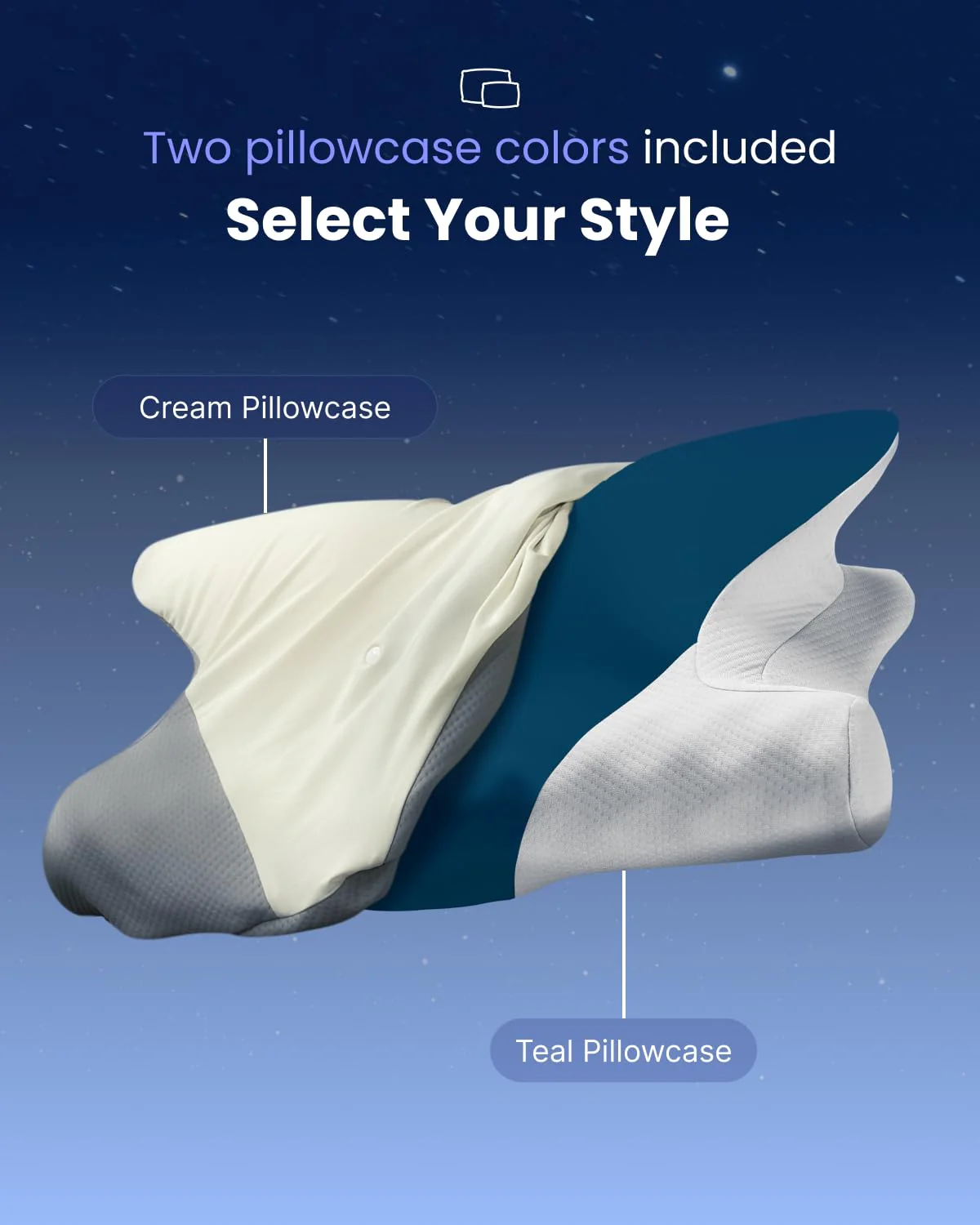 RENPHO Ultra Pain Relief Neck Pillow, Ergonomic Contour Memory Form Pillow for Side Back Stomach Sleeper with 2 Cooling Pillowcases, Orthopedic Cervical Pillow for Adult