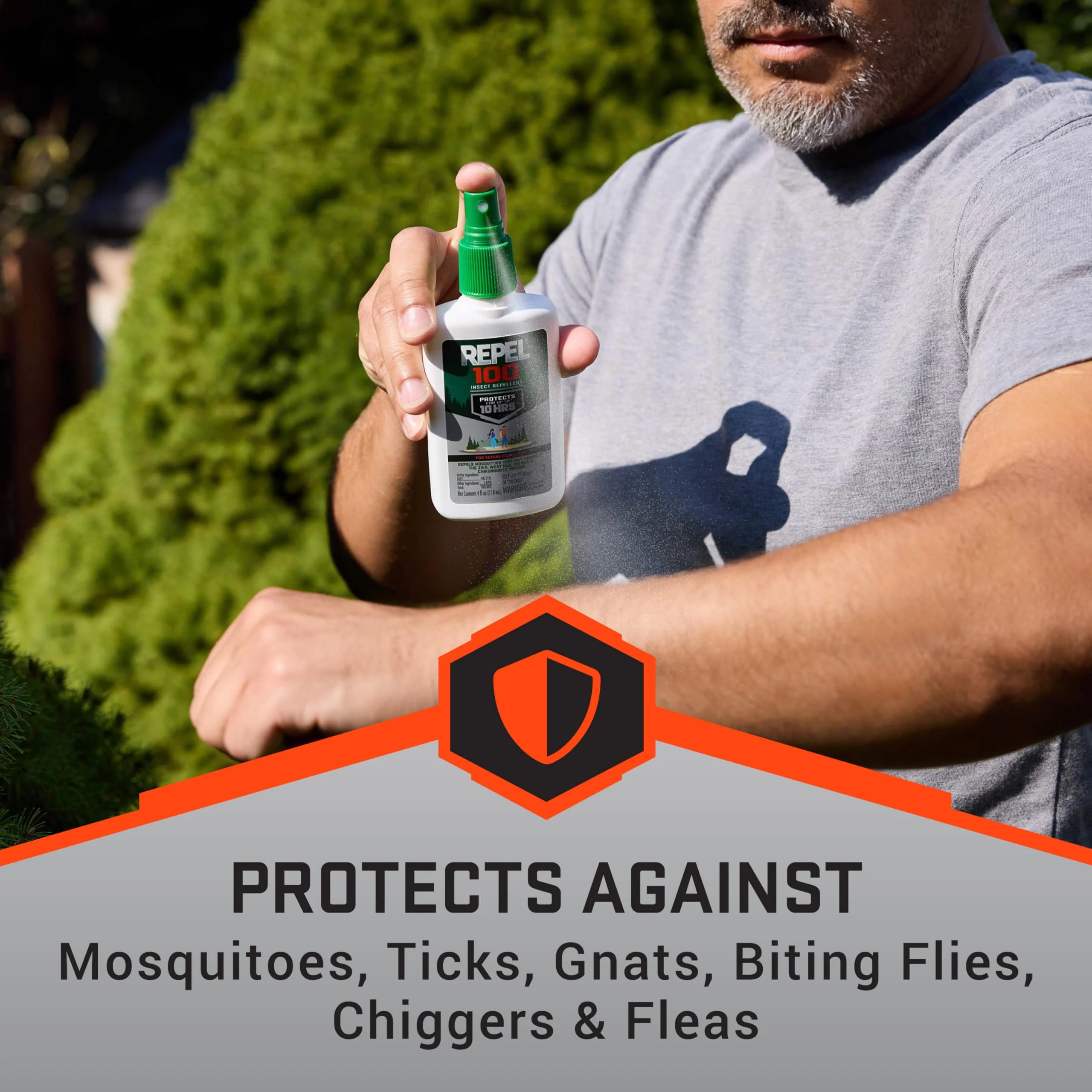 Repel 100 Insect Repellent, 4 Ounces, With DEET, 10-Hour Protection Long-Lasting Insect Repellent Pump Spray Repels Mosquitoes, Ticks, Gnats, Biting Flies, Chiggers And Fleas - Image 3